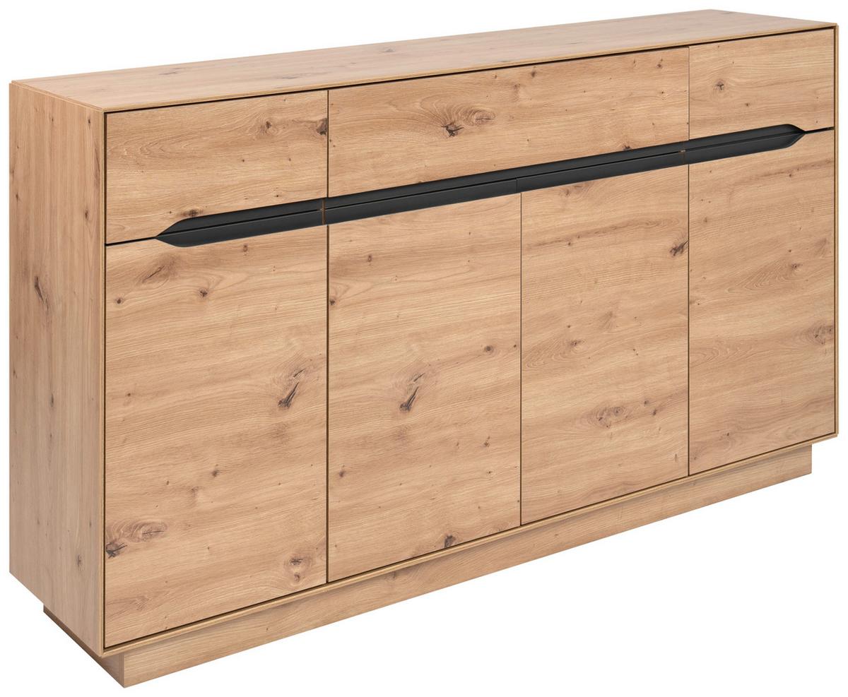 Sideboard Meran Anthrazit/Eiche B: 160 cm - Anthrazit/Eiche Artisan, Trend, Holzwerkstoff (160/90/37,5cm)