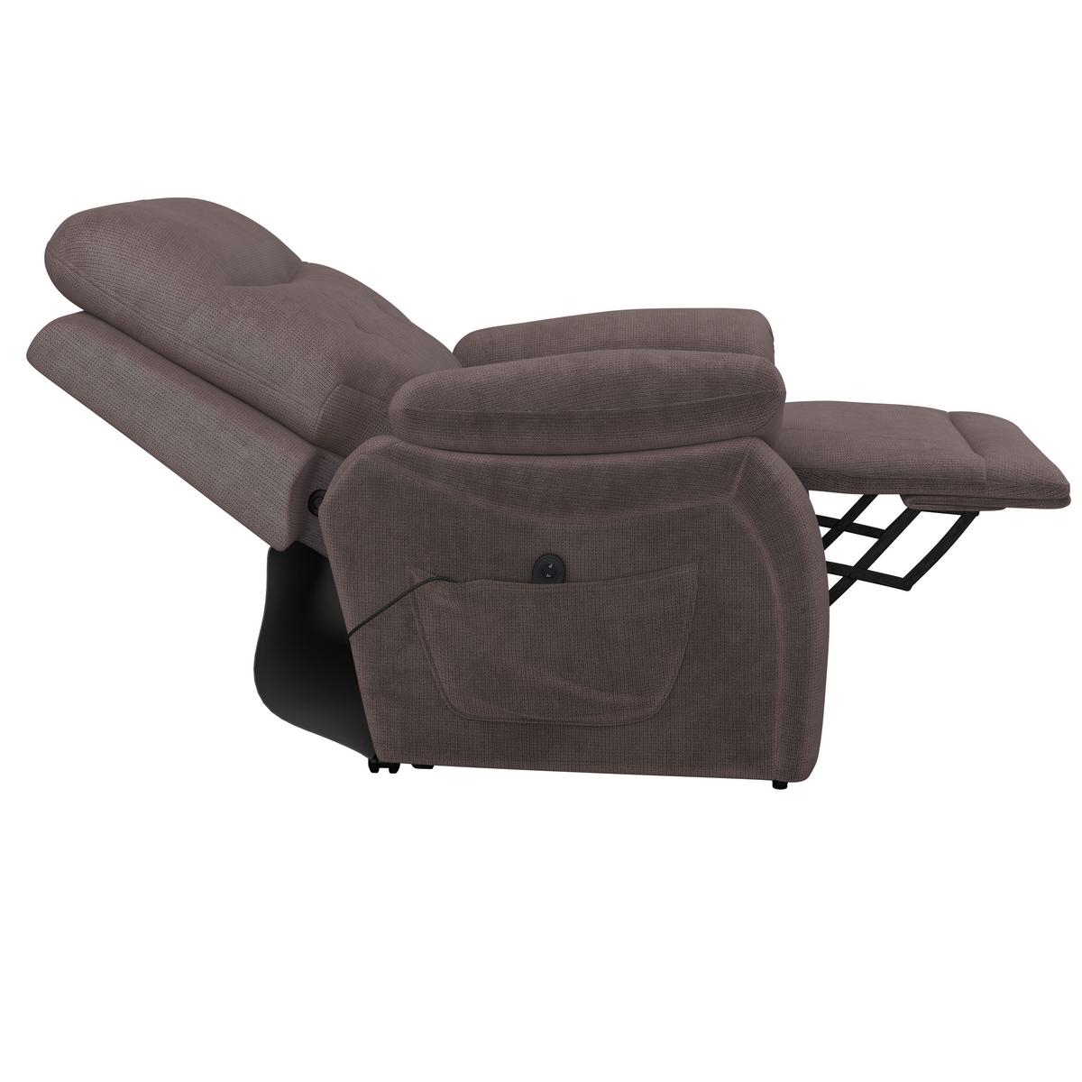 Relaxsessel Mario Webstoff braun, B: 89 cm - Schwarz/Braun, MODERN, Textil/Metall (89/107/94cm) - James Wood