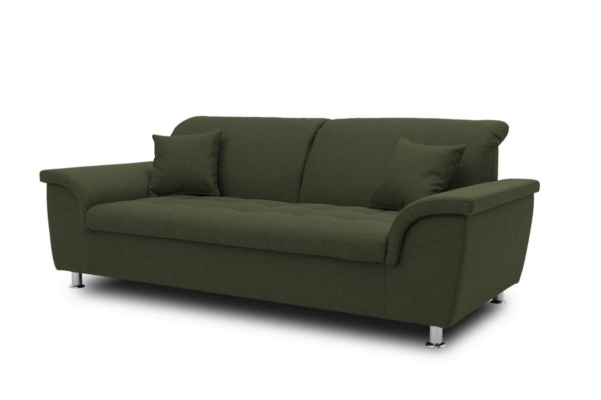 2-sitzer-sofa Franzi Grün Webstoff - Chromfarben/Grün, KONVENTIONELL, Textil (210/81/97cm) - MID.YOU