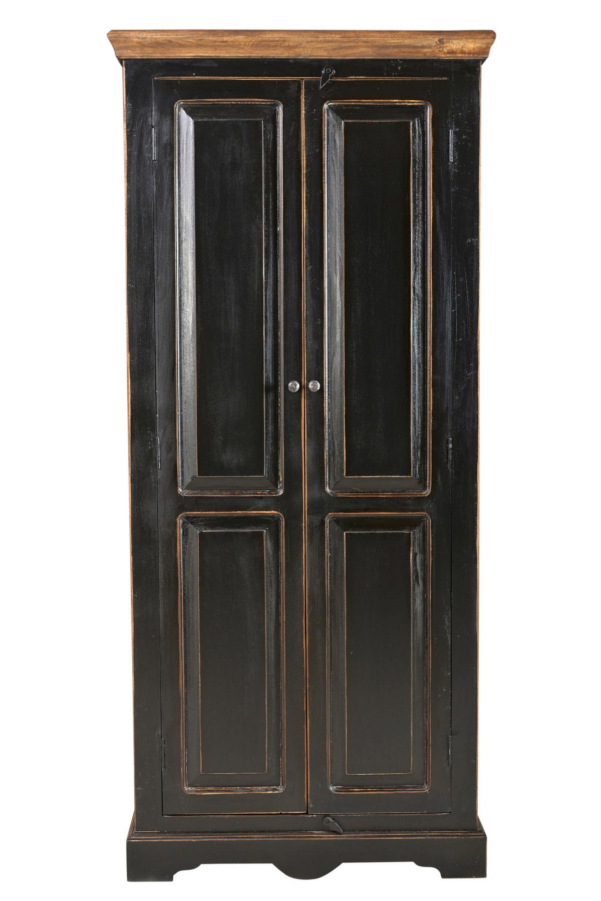 GARDEROBENSCHRANK Schwarz B: 80cm - Schwarz/Honig, Design, Holz/Holzwerkstoff (80/180/45cm) - MID.YOU