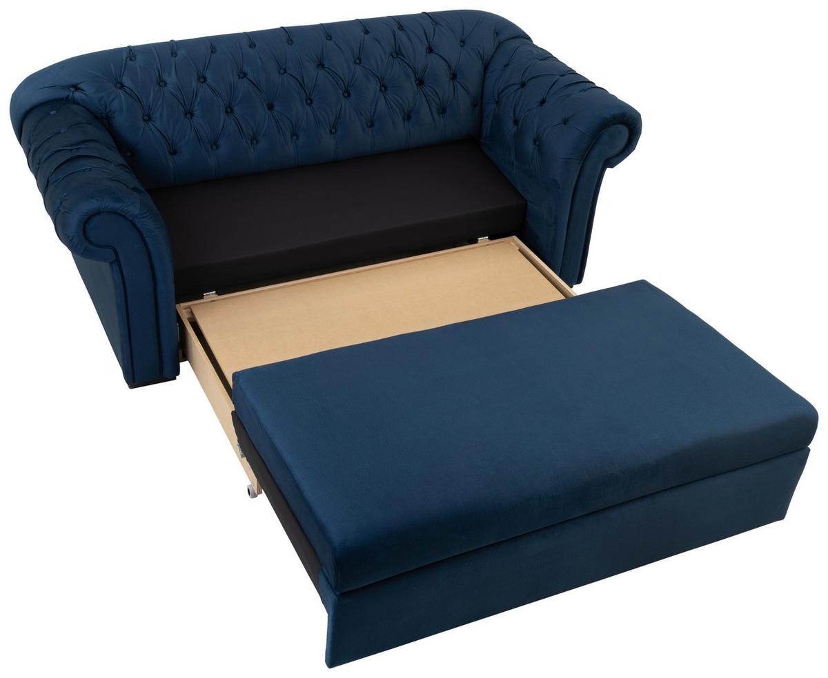 Schlafsofa Cupido - Schwarz/Dunkelblau, Design, Textil (213/86/99cm) - MID.YOU