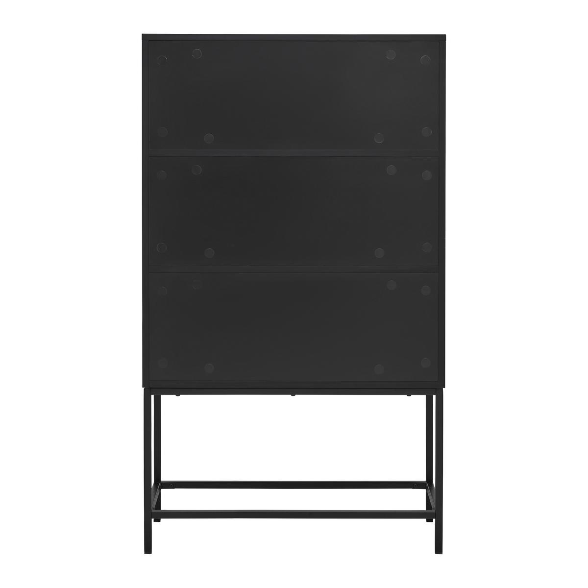 VYSOKÁ KOMODA MARLENE - čierna/farba ušľachtilej ocele, Design, kov/kompozitné drevo (80/140/40cm) - Mömax