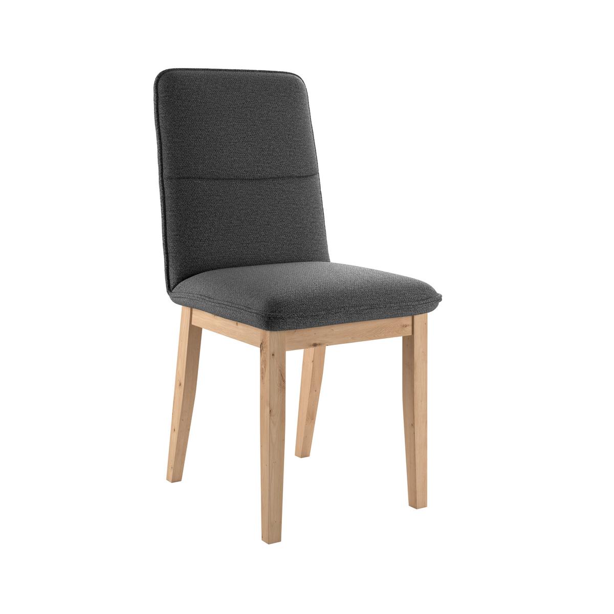 Vierfußstuhl Beluna Ii Webstoff Anthrazit, B: 47cm - Eichefarben/Anthrazit, KONVENTIONELL, Holz/Textil (47/91/44cm) - James Wood