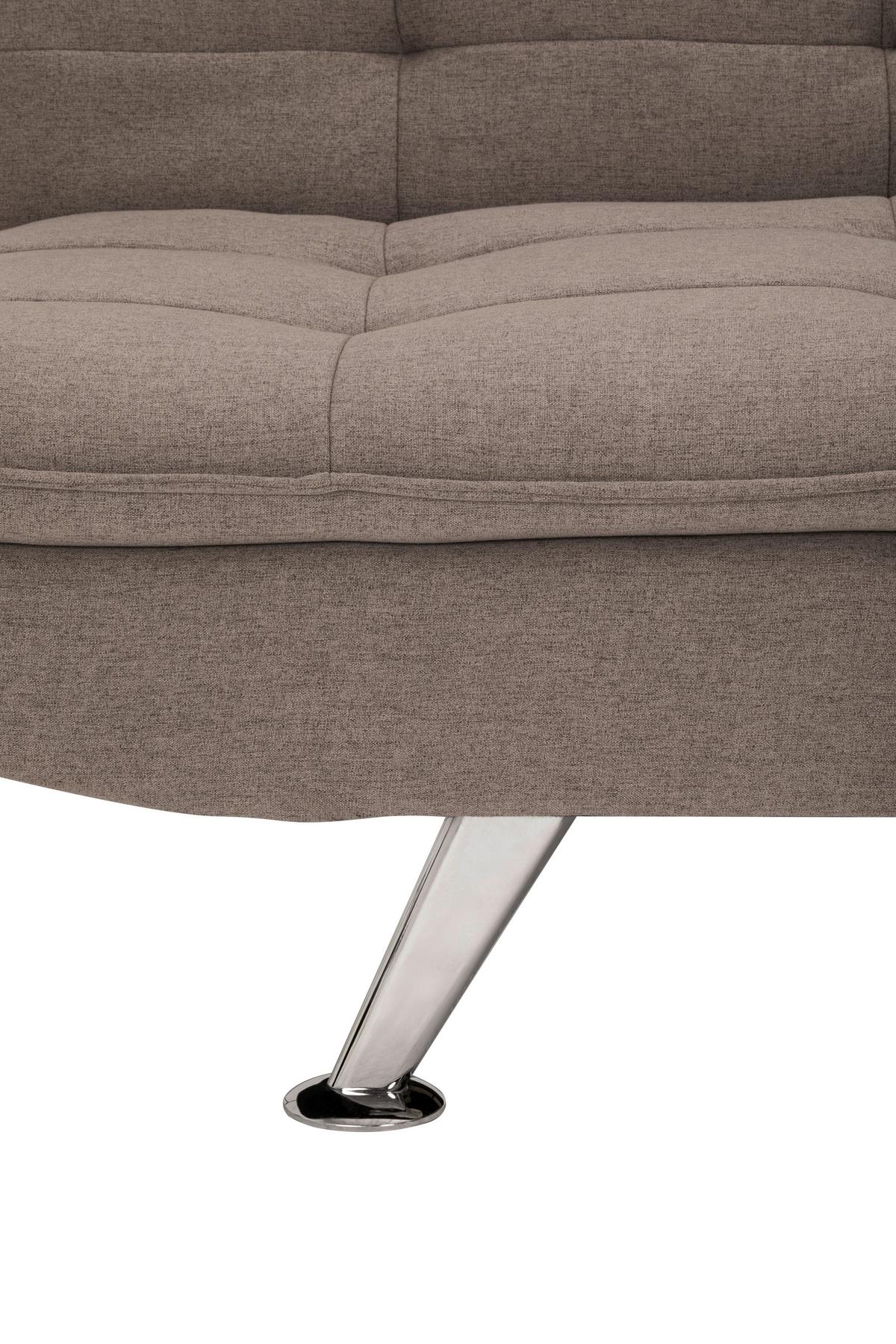 Schlafsofa Turin - Silberfarben/Braun, Basics, Textil (194/87/102cm) - MID.YOU