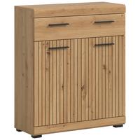 Midischrank Scout Eiche Artisan Dekor B: 74cm - Schwarz/Eiche Artisan, Trend, Holzwerkstoff (74/88/31cm) - MID.YOU