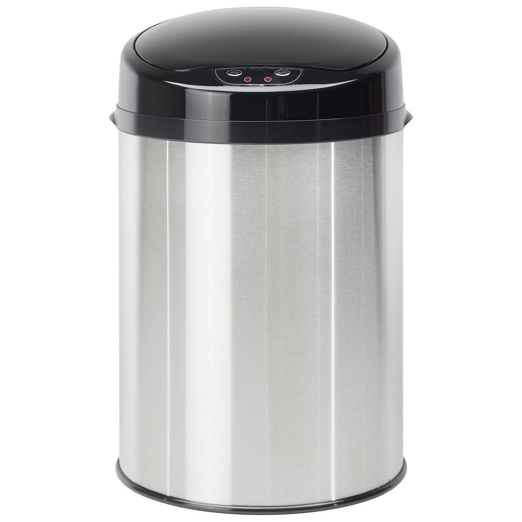 Mülleimer Mit Deckel 9l Kunststoff Edeslstahlfarben