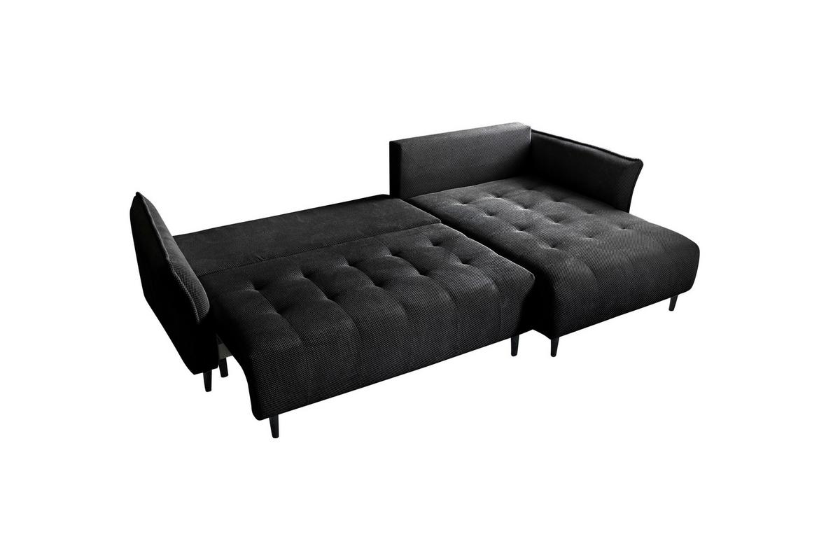 Ecksofa Monte Carlo Schwarz S: 160x290 cm - Schwarz/Mintgrün, Trend, Holz/Holzwerkstoff (160/290cm)