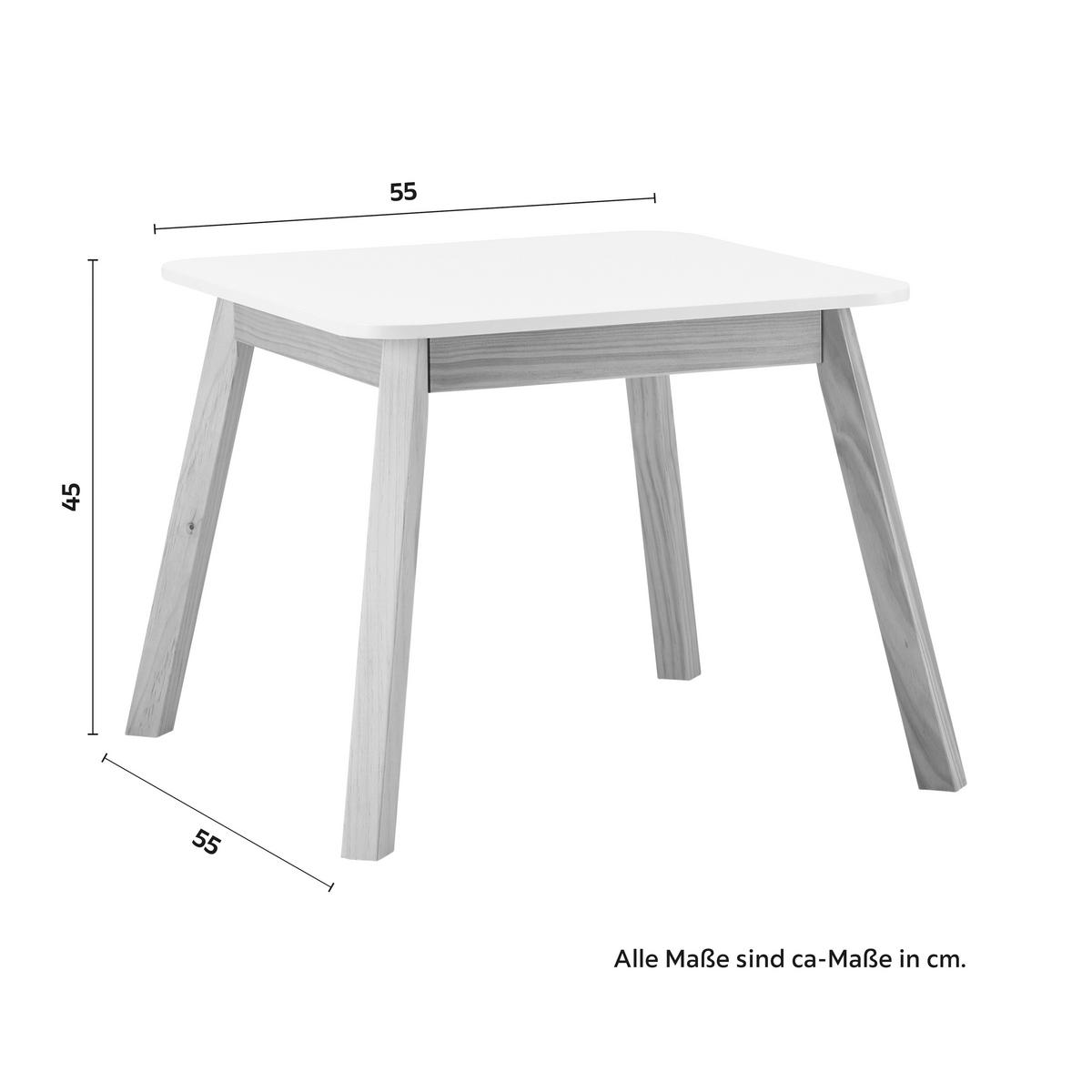 Dětská sedací souprava PINO bílá - bílá/barvy borovice, Moderní, dřevo (55/45/55cm) - Bessagi Kids