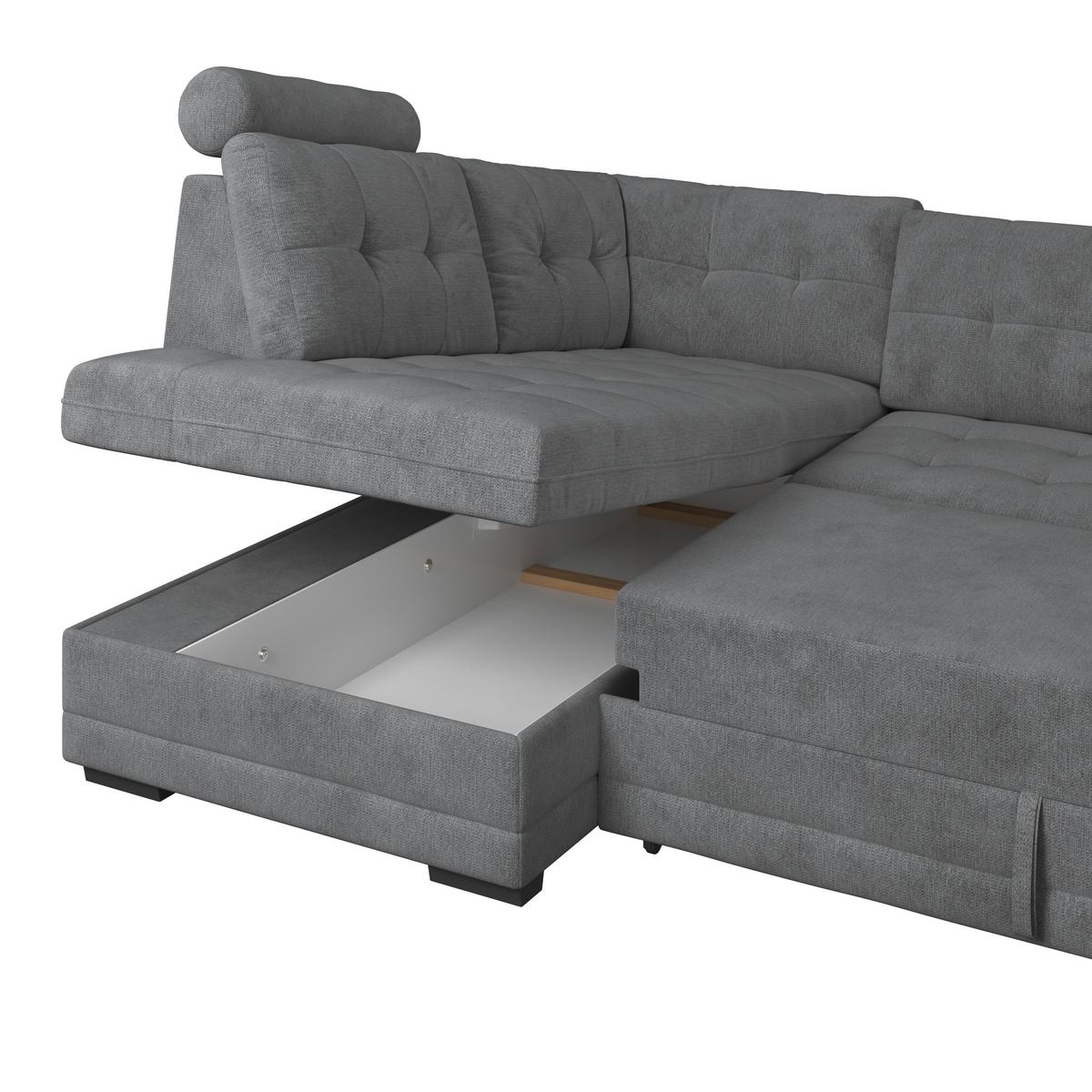 Ecksofa mit Schlaffunktion Falco new Anthrazit 183x251 cm - Anthrazit/Schwarz, KONVENTIONELL, Textil (183/251cm) - Ondega