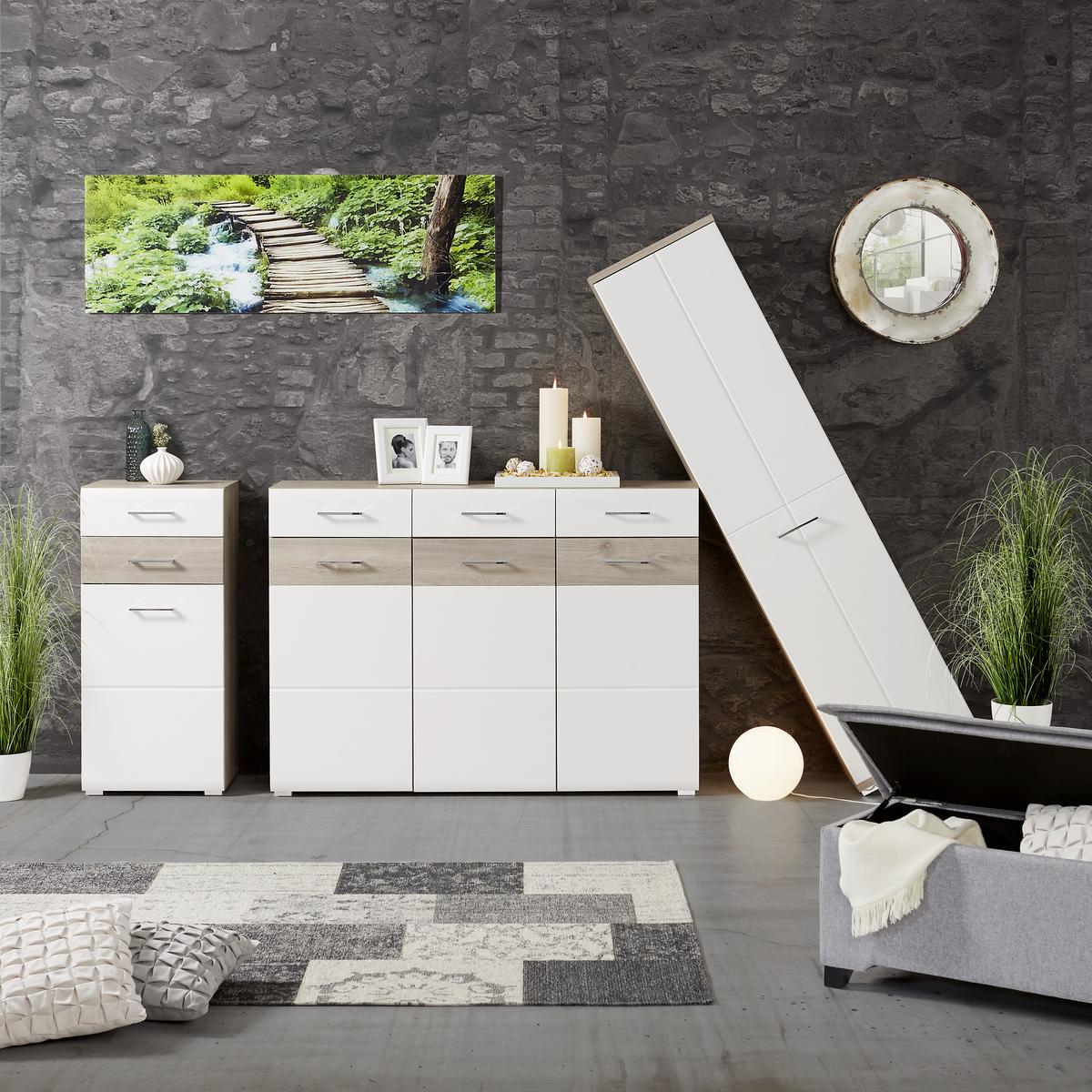 SKŘÍŇ NA ODĚV PLUS - bílá/barvy chromu, Konvenční (47/199/39cm) - Premium Living