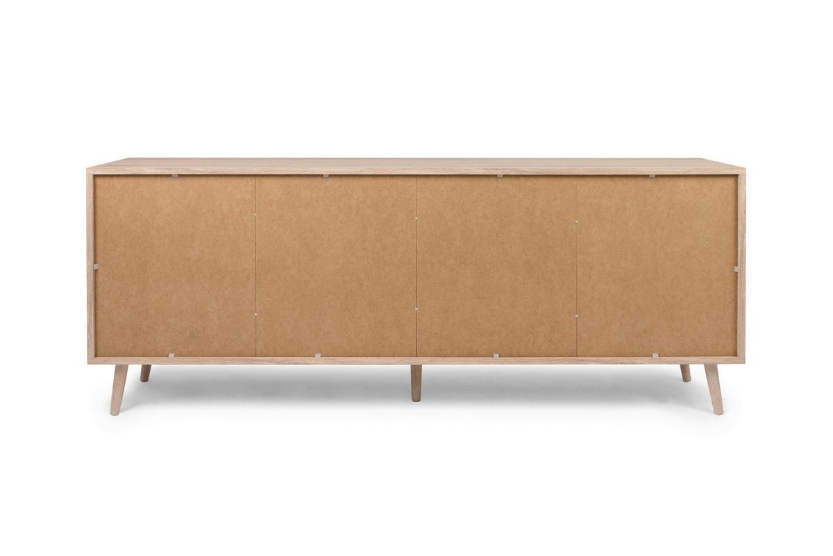 Sideboard Dekor Mit 4 Türen 180 Cm Bali Sonoma Eiche - Sonoma Eiche, Natur, Holzwerkstoff (180/71/40cm) - MID.YOU