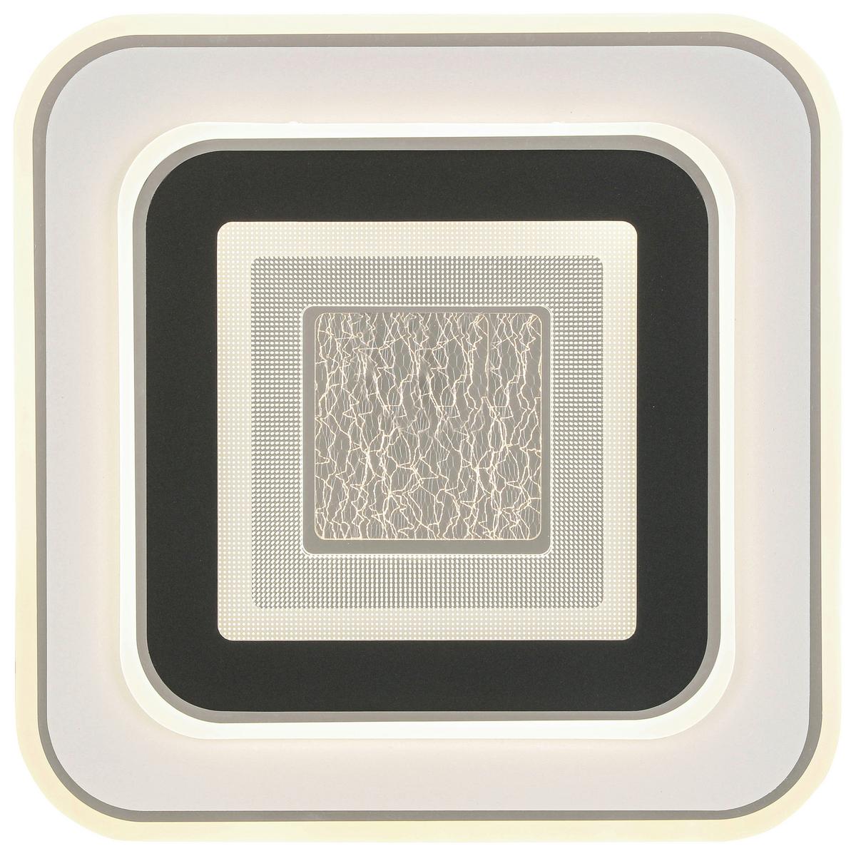 LED-Deckenleuchte Hil - Chromfarben/Schwarz, MODERN, Kunststoff/Metall (35/35/4,2cm) - Luca Bessoni