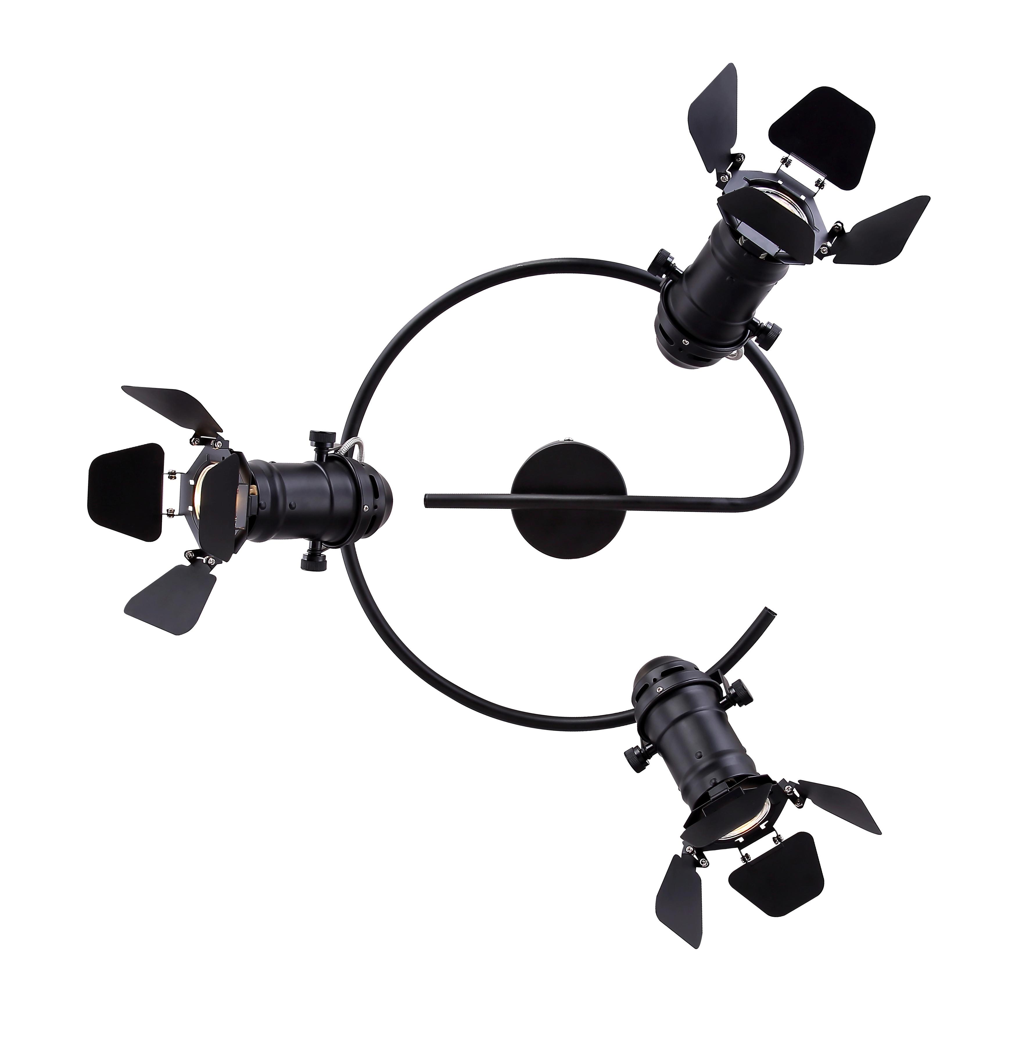 Strahler 3-Flammig verstellbar Ø 40 cm - Schwarz, Basics, Metall (40/26,5cm) - Globo