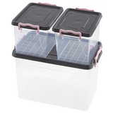 Aufbewahrungsboxen-Set Lia - Transparent/Rosa, Kunststoff - Homezone