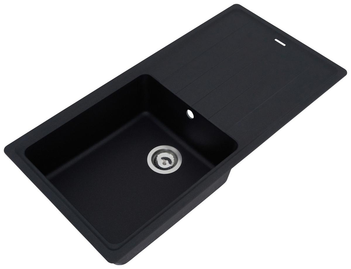 Spüle Respekta Stein Bxt: 100x50 cm - Schwarz, Trend, Stein (100/18,5/50cm) - Respekta