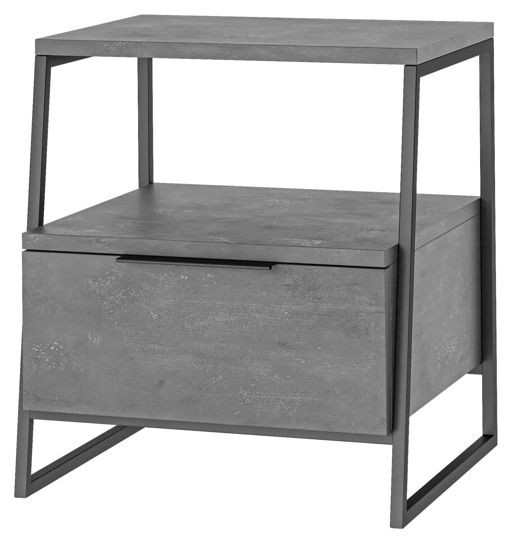 BEISTELLTISCH PAL BEISTELLTISCH - Schwarz/Grau, Design, Holzwerkstoff/Metall (45/50/41cm) - Livetastic