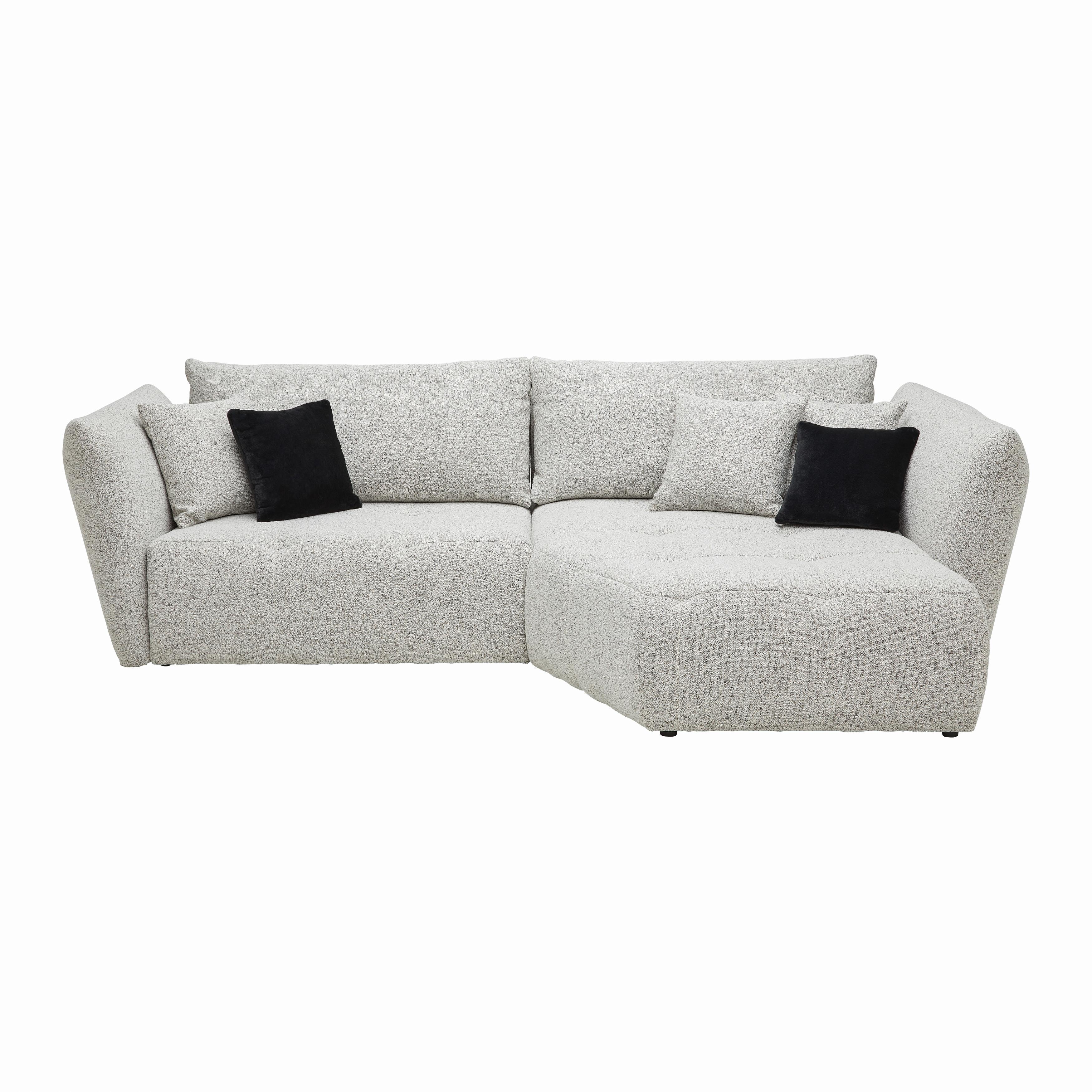 Sedacia súprava BONNY, pravá, béžová / čierna, 5x vankúš - čierna/béžová, Modern, drevo/textil (300/193cm) - Premium Living