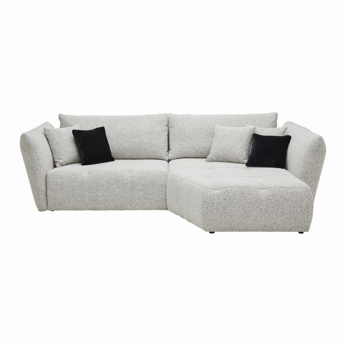 Sedacia súprava BONNY, pravá, béžová / čierna, 5x vankúš - čierna/béžová, Modern, drevo/textil (300/193cm) - Premium Living