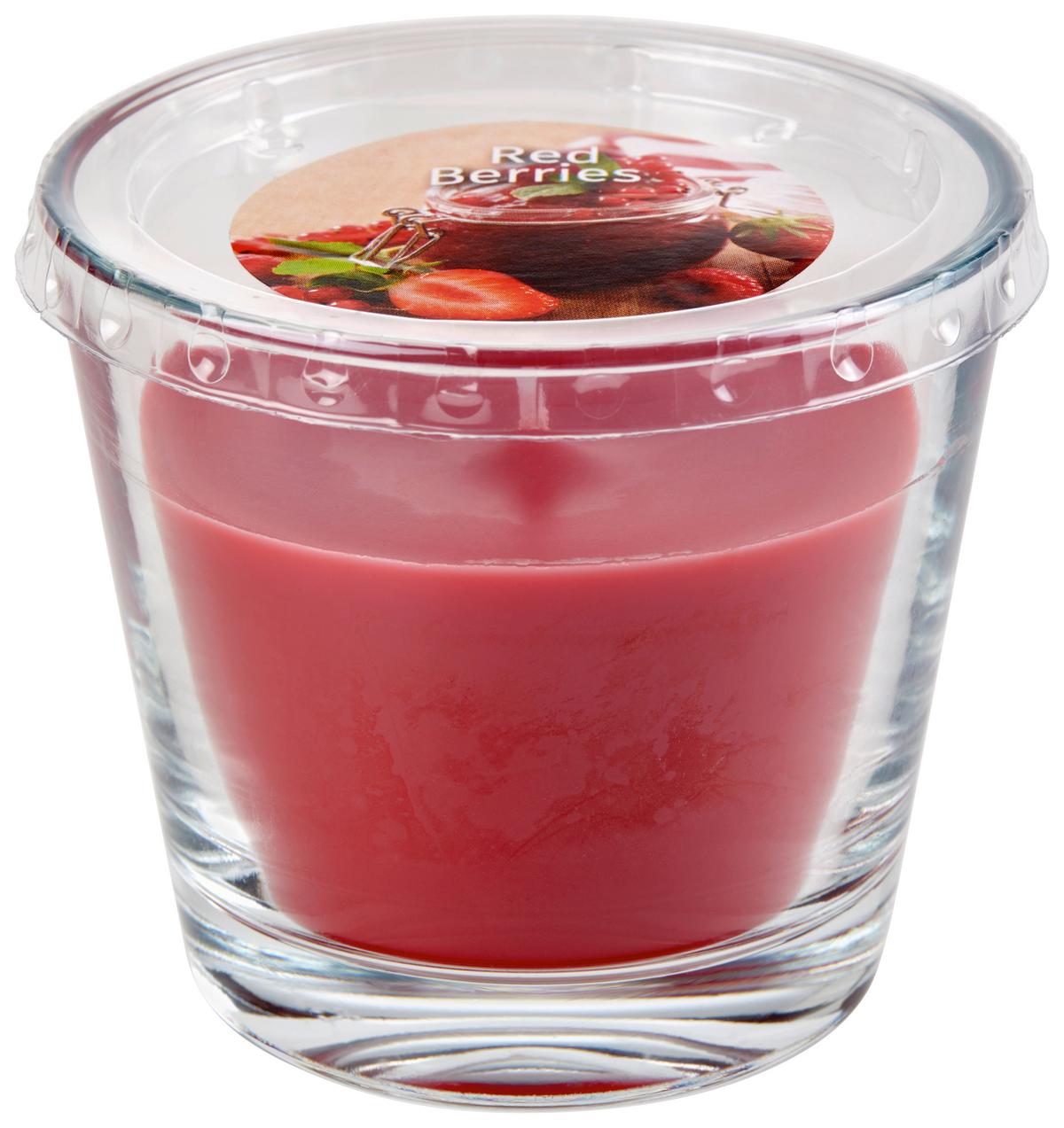 Kerze Im Glas Evigt - Klar/Rot, Basics, Naturmaterialien/Glas (9/8cm) - Ondega