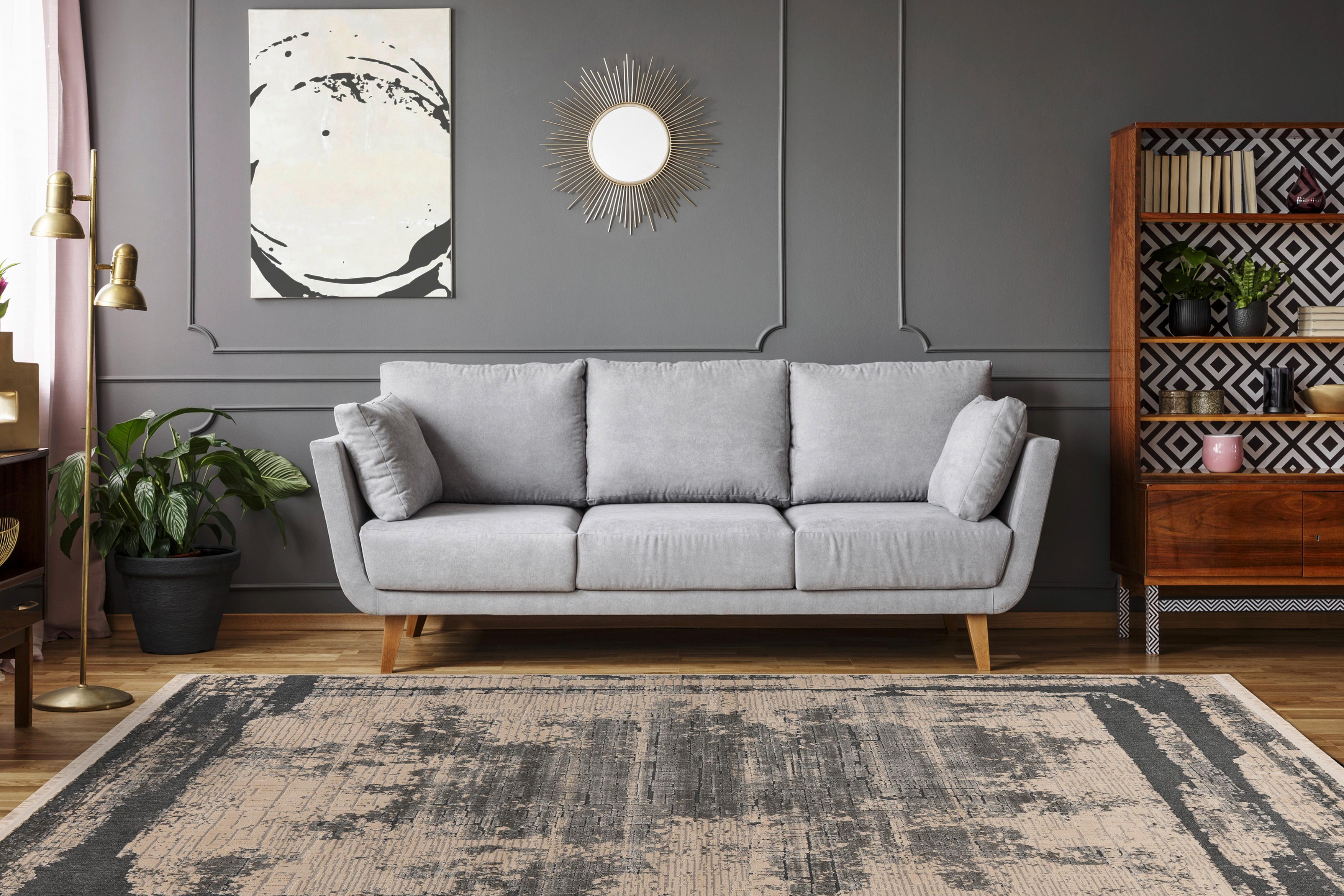 Teppich Adeon 200 Grau B: 160 cm - Grau, KONVENTIONELL, Textil (160/230cm)