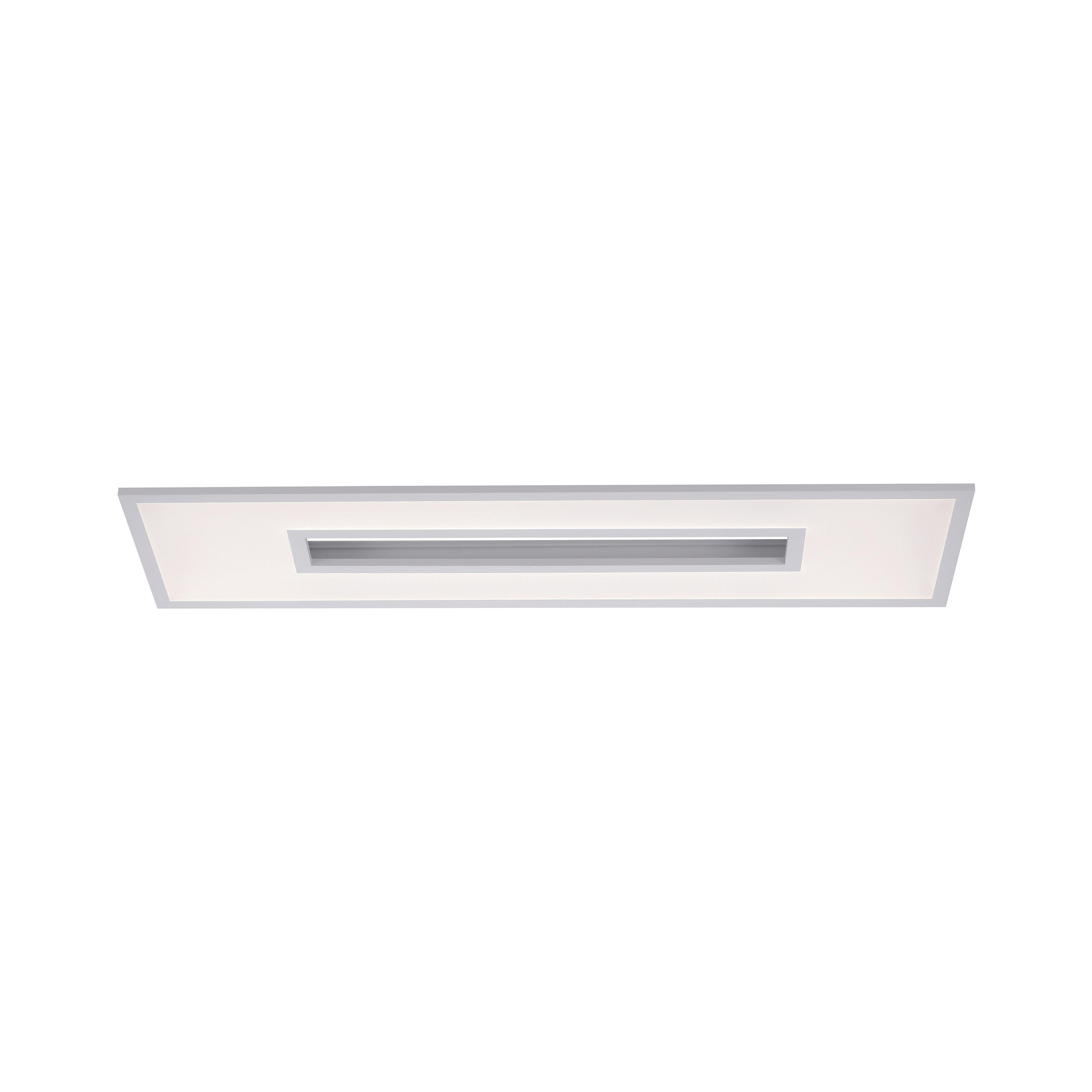 Led-deckenleuchte Recess L: 100 Cm Dimmbar Mit Farbwechsler - Weiß, Design, Metall (100/30/5cm)