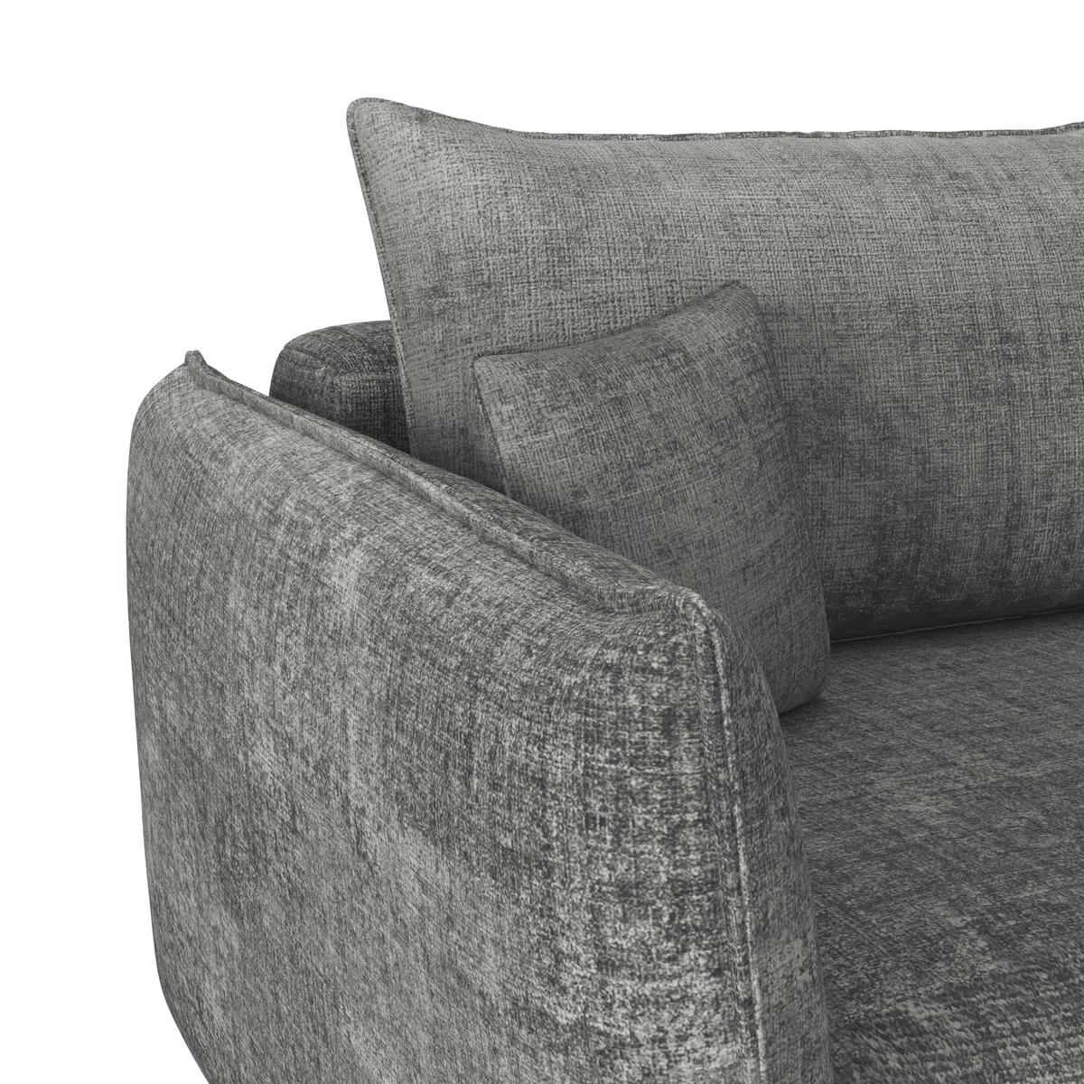 Schlafsofa Kairo Grau, Lf: ca. 190x150cm - Schwarz/Grau, ROMANTIK / LANDHAUS, Holz/Kunststoff (230/90/115cm) - James Wood