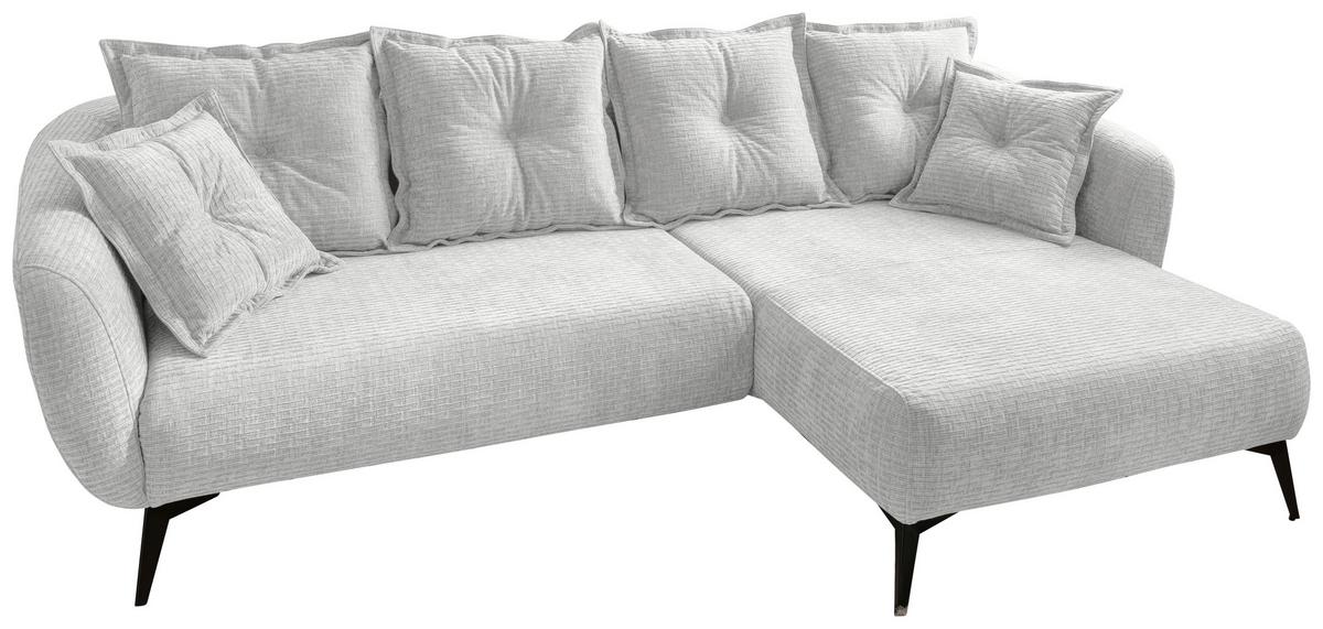 Ecksofa Baggio Weiß S: 277x162 cm - Schwarz/Weiß, MODERN, Textil (277/162cm) - Livetastic