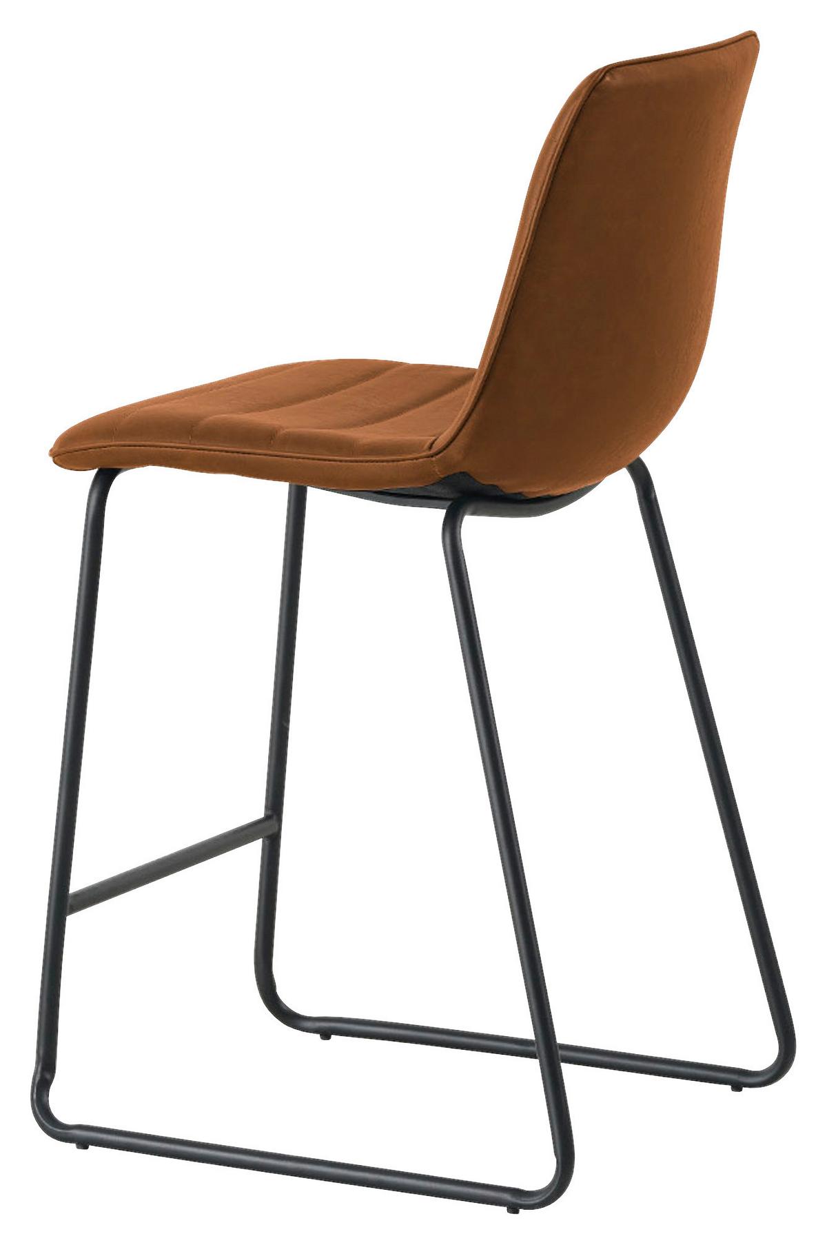 Barhocker-set Milan - Cognac/Schwarz, KONVENTIONELL, Kunststoff/Textil (49/98/54,5cm) - MID.YOU