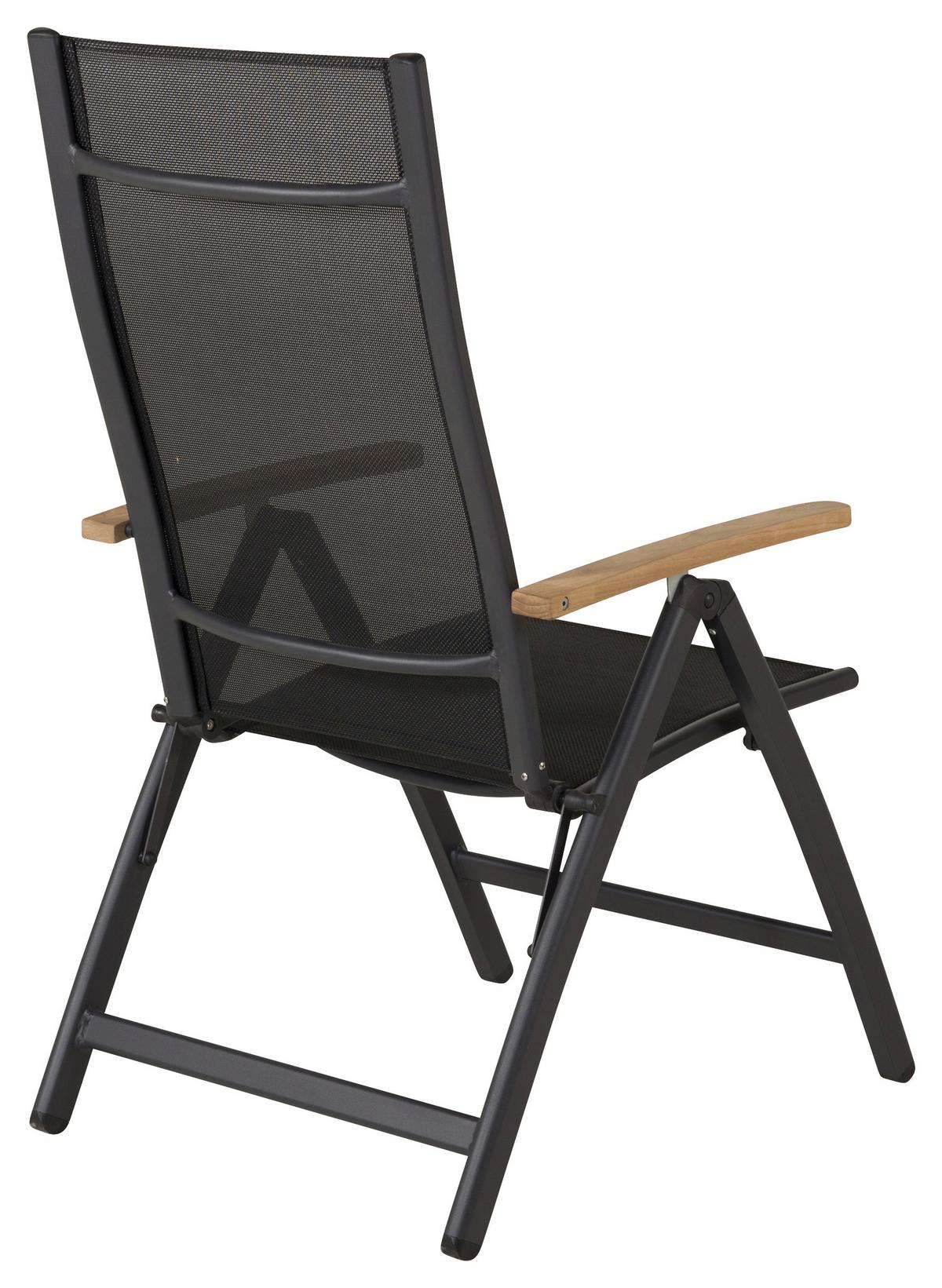 Gartensessel-Set 2-Tlg. Panama Metall/Textil - Schwarz/Naturfarben, KONVENTIONELL, Textil/Metall (60/110/75cm) - Gardenson