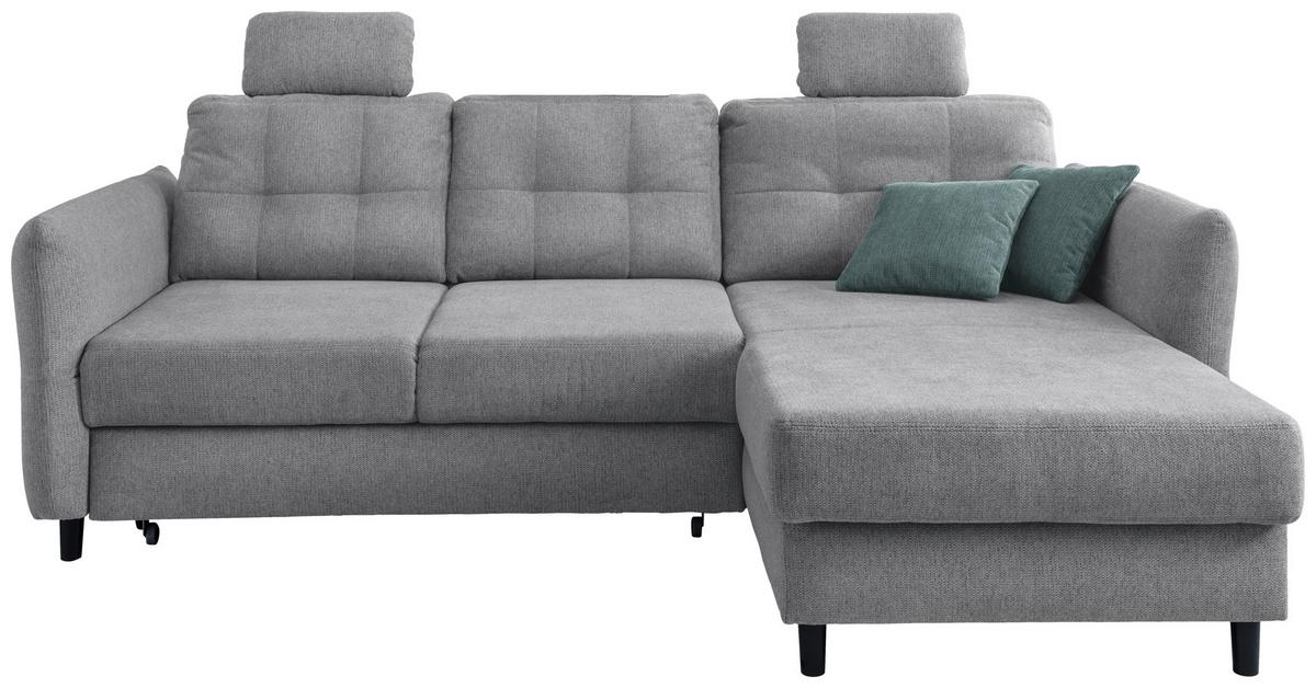Ecksofa Brizzini Silberfarben S: 250-280/176 Cm - Mintgrau/Silberfarben, MODERN, Holz/Textil (250-280/176cm) - Livetastic