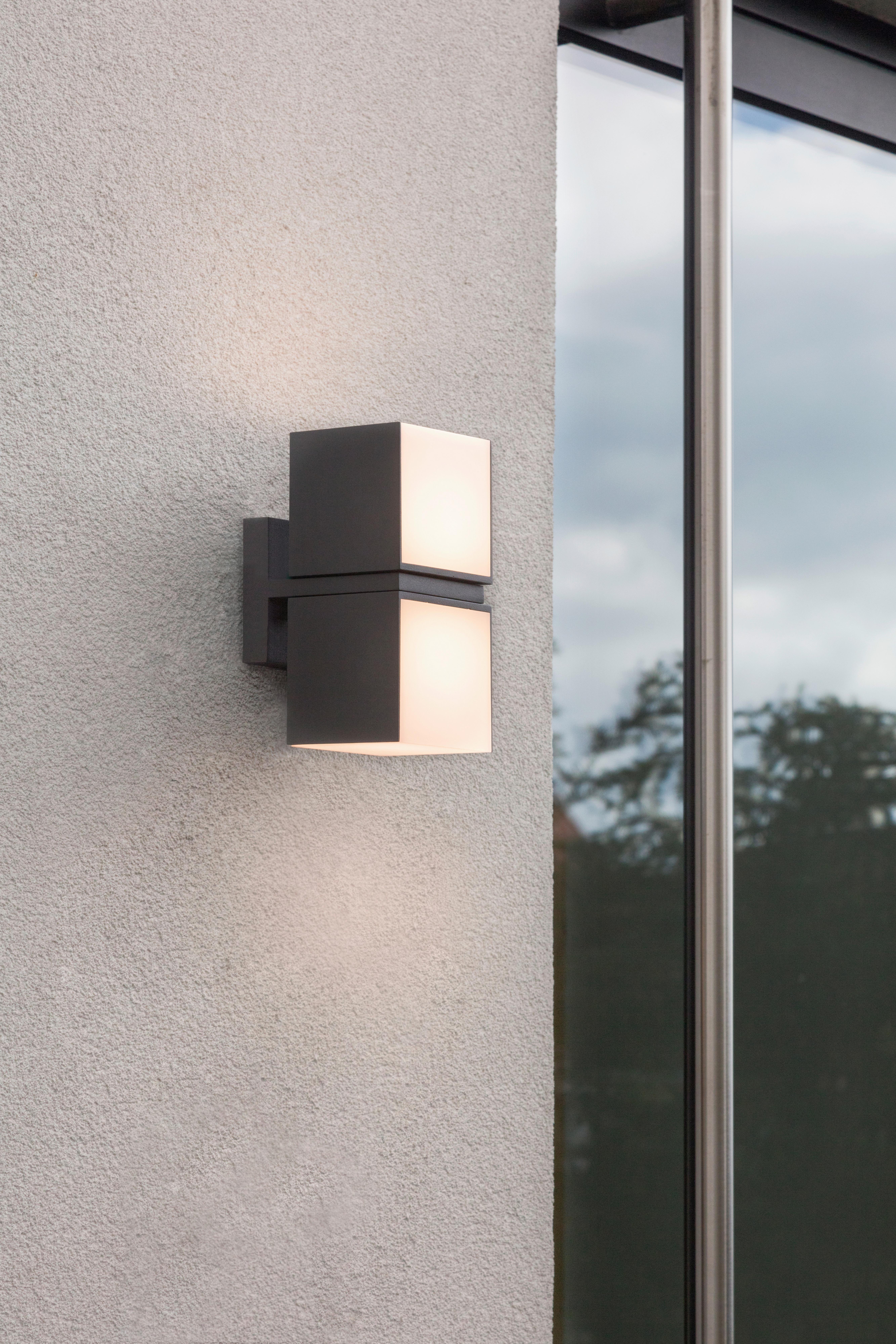 Außenwandleuchte Cuba 23w Kunststoff Metall, Wandmontage - Anthrazit/Weiß, Design, Kunststoff/Metall (10/21,3/14,7cm)