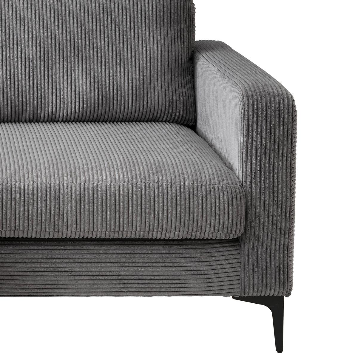 Ecksofa Eliza Grau S: 204x153 cm - Schwarz/Grau, Basics, Textil (204/153cm) - Livetastic
