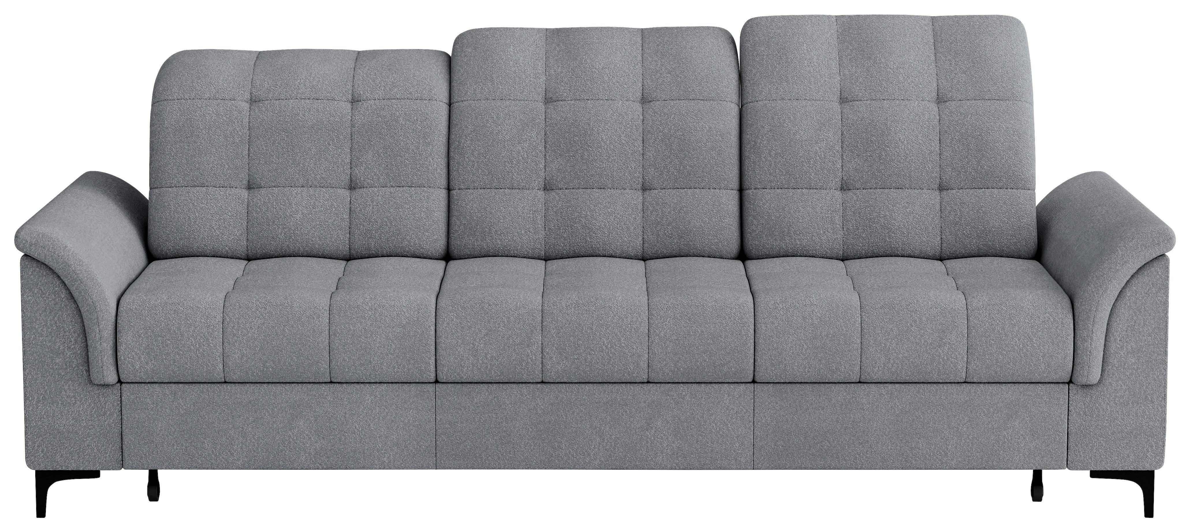 Rozkládací pohovka LOA 3-sedák, šedá - šedá/černá, Konvenční, kov/textil (248/89-103/101cm)