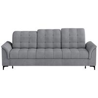 Rozkládací pohovka LOA 3-sedák, šedá - šedá/černá, Konvenční, kov/textil (248/89-103/101cm)