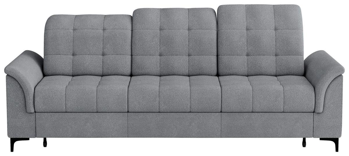 Rozkládací pohovka LOA 3-sedák, šedá - šedá/černá, Konvenční, kov/textil (248/89-103/101cm)