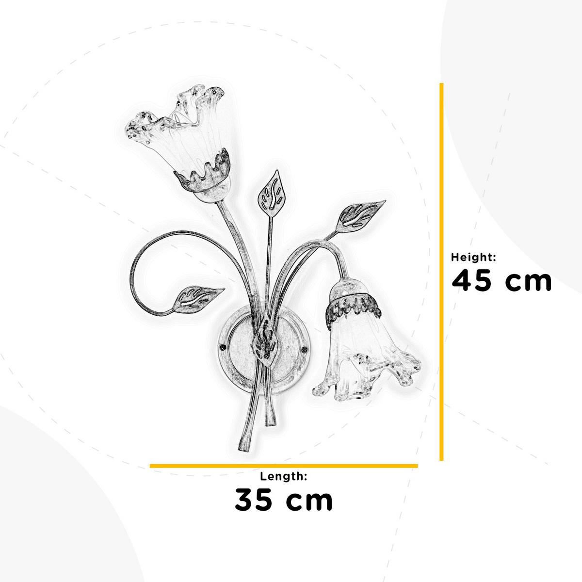 Wandleuchte 4998/Ap2 - Weiß, KONVENTIONELL, Glas/Metall (35/45cm)