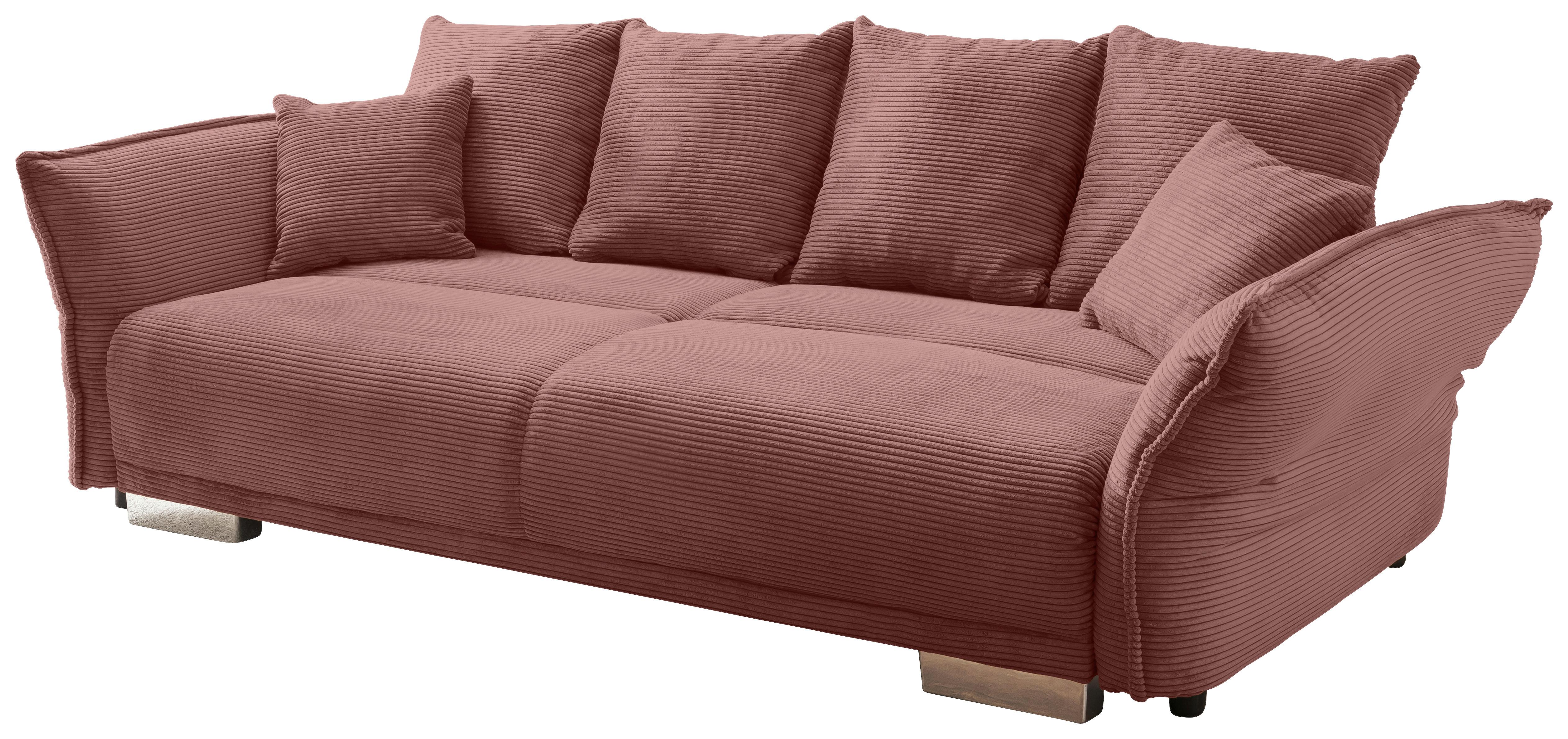 Bigsofa Pera, Koralle B: 242 cm - Chromfarben/Koralle, MODERN, Textil (242/71/90/131cm) - Livetastic