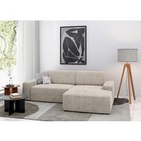 Ecksofa Wien, Creme S: 246x162 cm - Creme/Schwarz, MODERN, Textil (246/162cm) - Trendmanufaktur