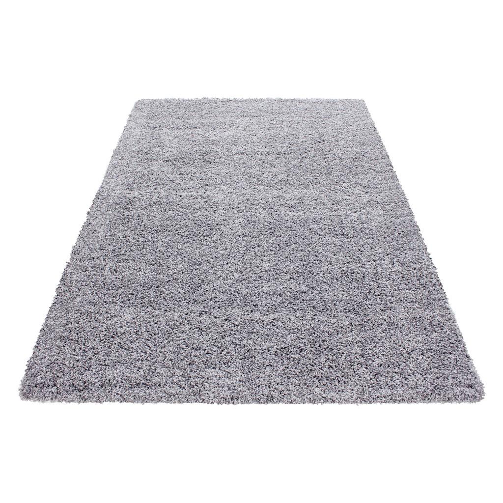 Hochflor Teppich Hellgrau Life 100x200 cm