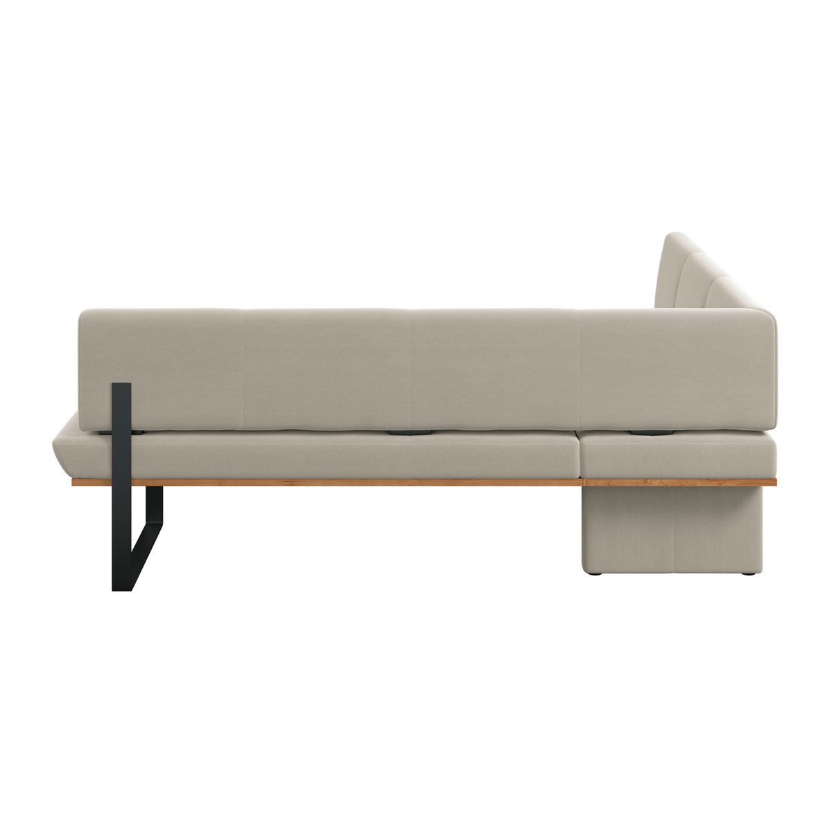 Eckbank Tristan Webstoff beige, S:175x225cm - Beige/Schwarz, MODERN, Holz/Textil (175/225cm) - James Wood