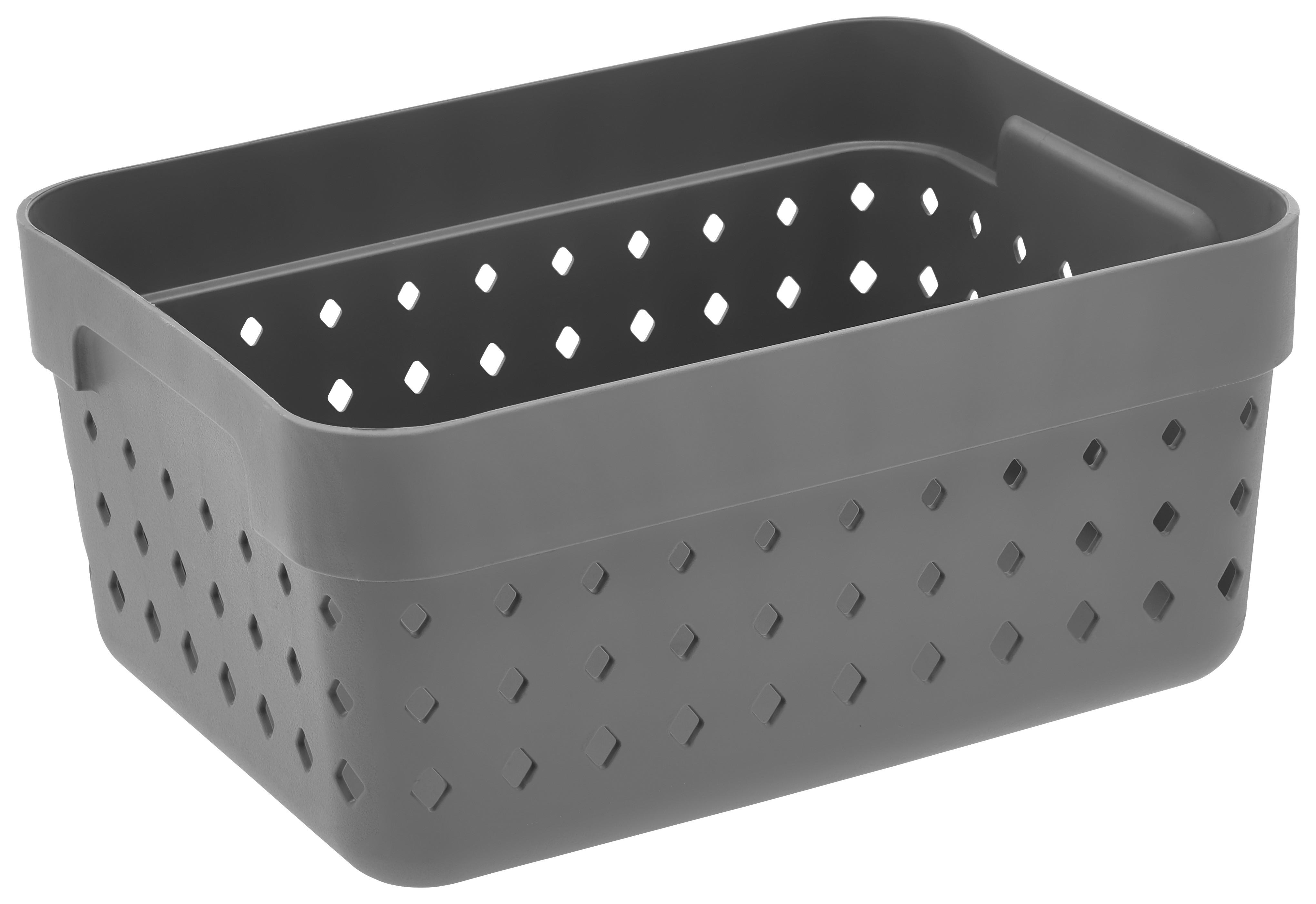 Košík Na Drobnosti Seoul - L - Ca. 1,15l -Ext- - šedá, Konvenční, plast (15,8/11,8/7,3cm) - Premium Living