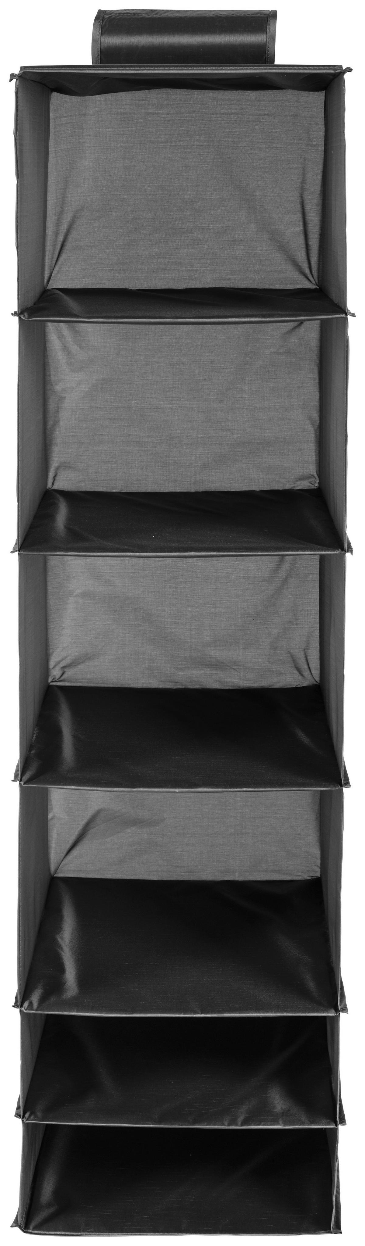 Závesný organizér Unit - sivá, Konventionell, kompozitné drevo/textil (34/45/125cm) - Modern Living