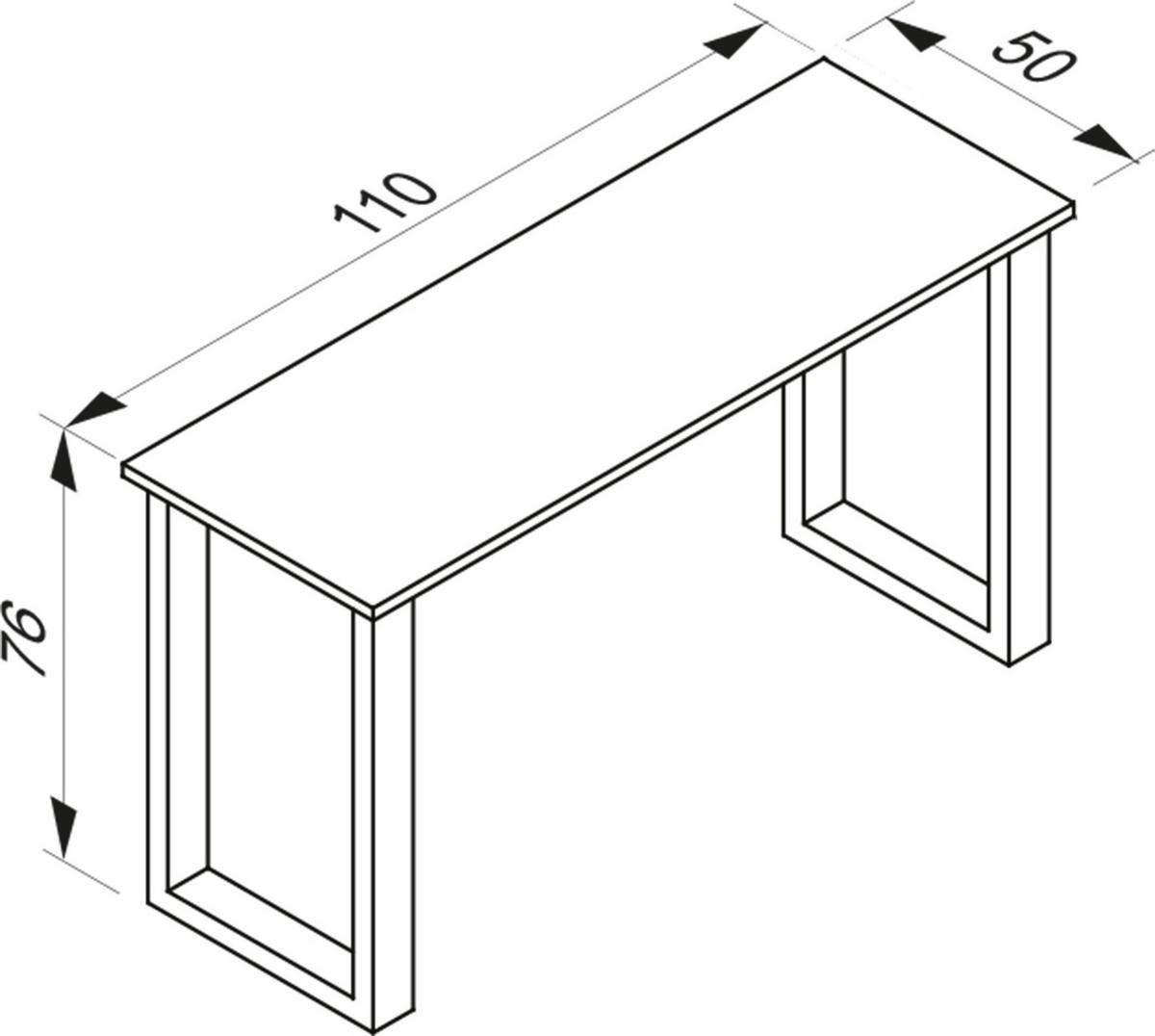Schreibtisch Lona Weiß B: 110 cm - Silberfarben/Weiß, Design, Holzwerkstoff/Metall (110/76/50cm) - MID.YOU