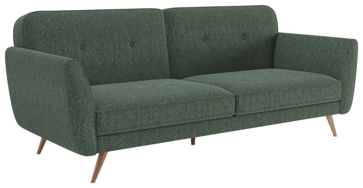 3-Sitzer-Sofa + Schlaffunktion Kopenhagen Tannengrün - Dunkelgrün/Grün, MODERN, Textil (222/87,5/83cm) - MID.YOU