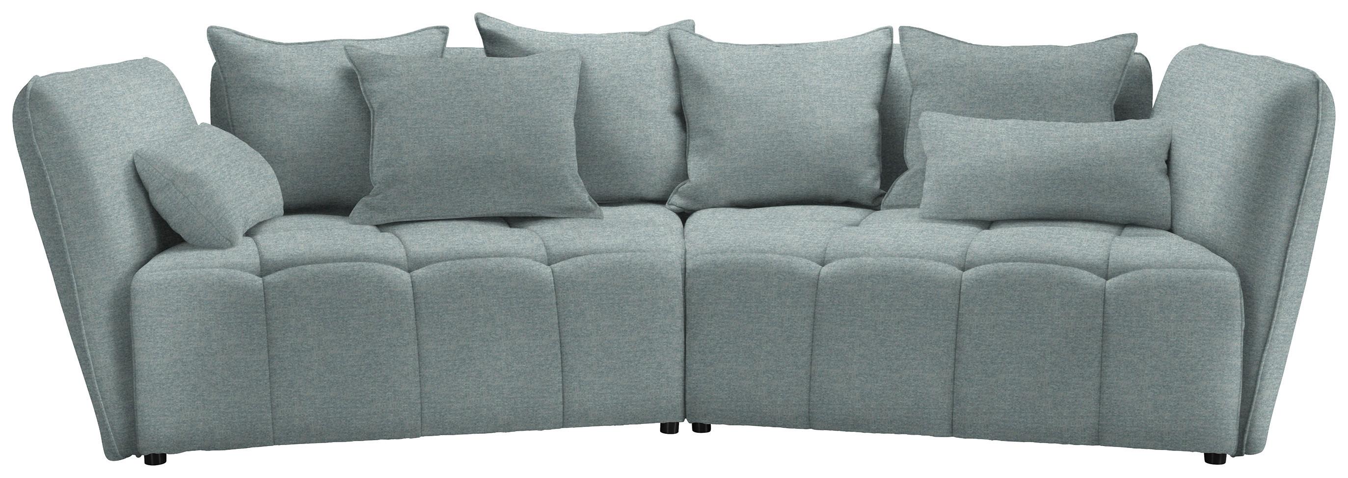 Boxspringová pohovka SOFI, světle modrá - černá/světle modrá, Moderní, textil (294/93/152cm) - Premium Living