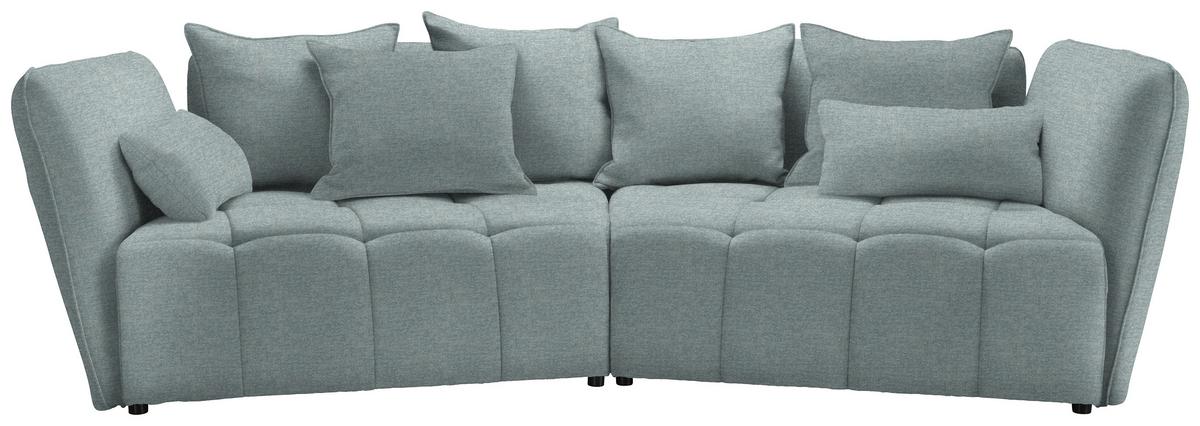 Boxspringová pohovka SOFI, světle modrá - černá/světle modrá, Moderní, textil (294/93/152cm) - Premium Living