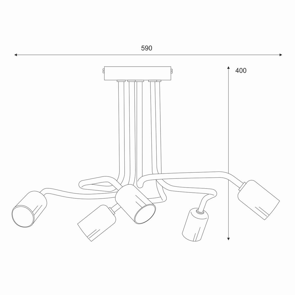 Deckenleuchte Domino Weiß Hochglanz D: 59 cm - Weiß Hochglanz, KONVENTIONELL, Metall (59/40cm)