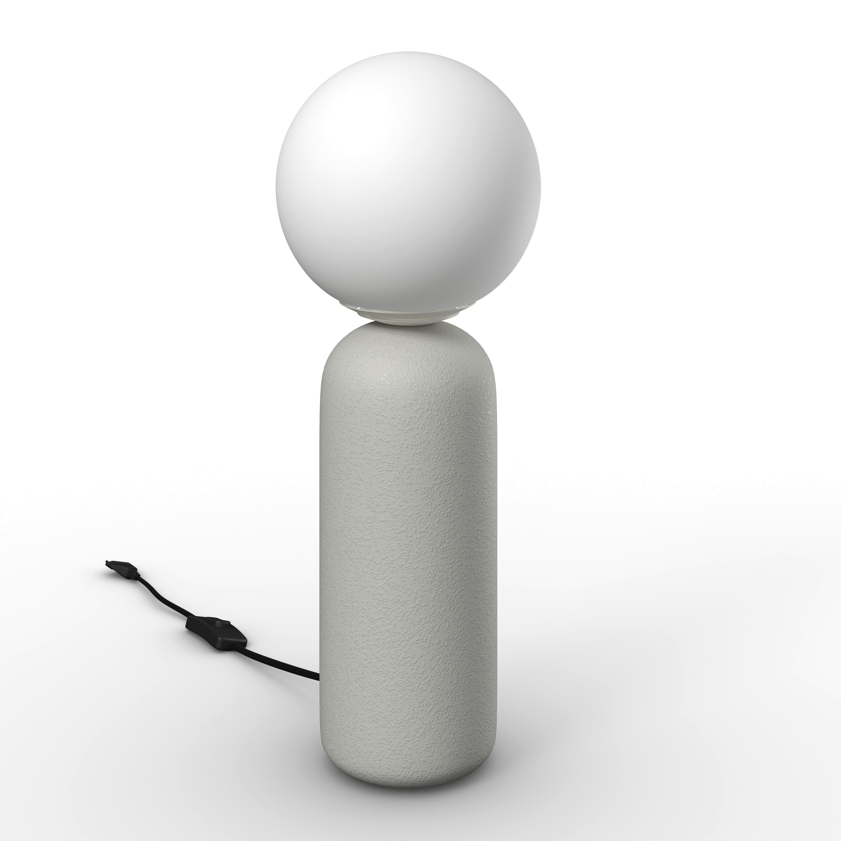 STOLNÁ LAMPA AMORA - biela, Modern, kov/keramika (20/52,5cm) - Bessagi Home
