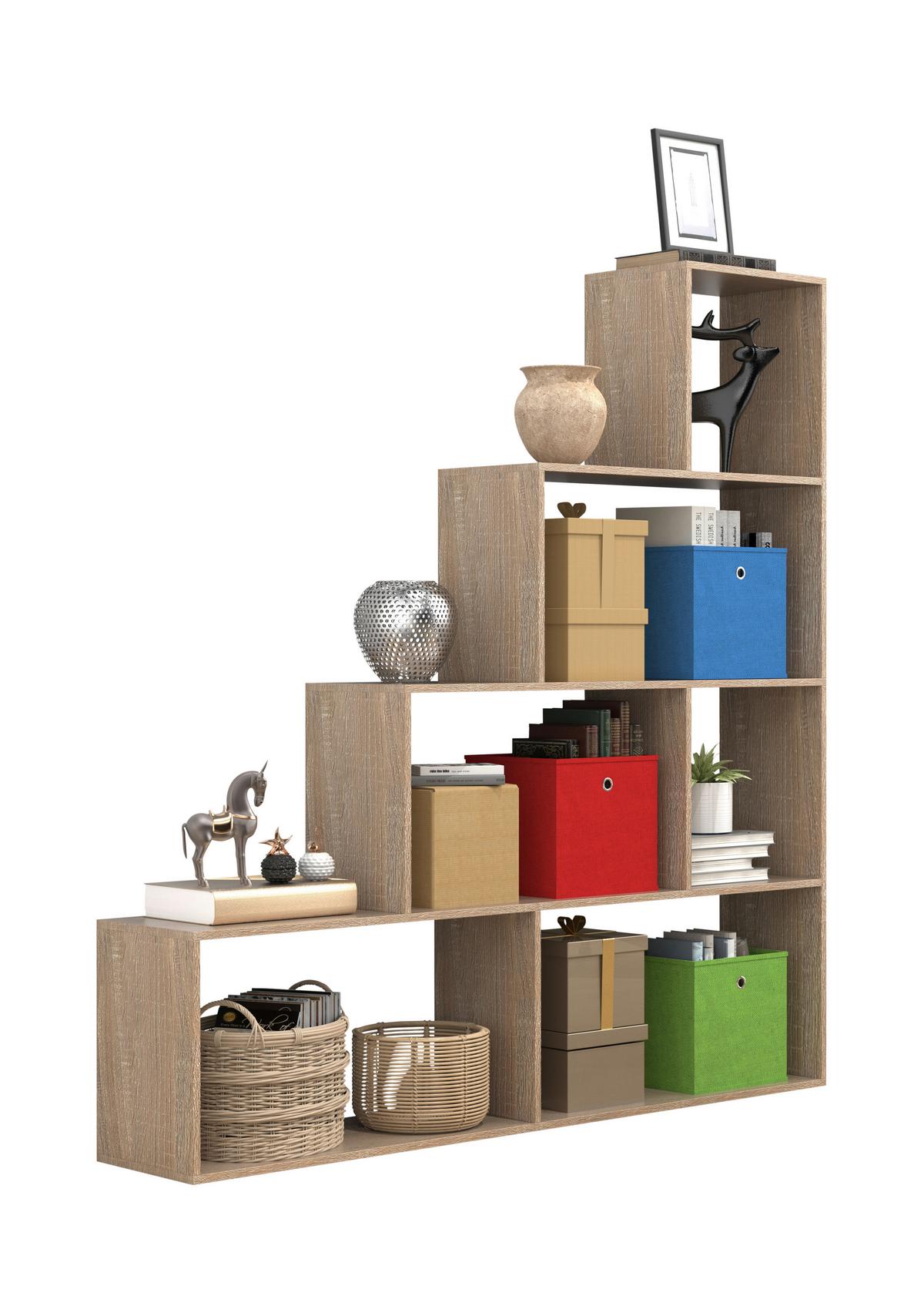 Regal Dubila Sonoma Eiche Dekor B: 155 cm - Sonoma Eiche, Basics, Holzwerkstoff (155/163/29cm) - MID.YOU