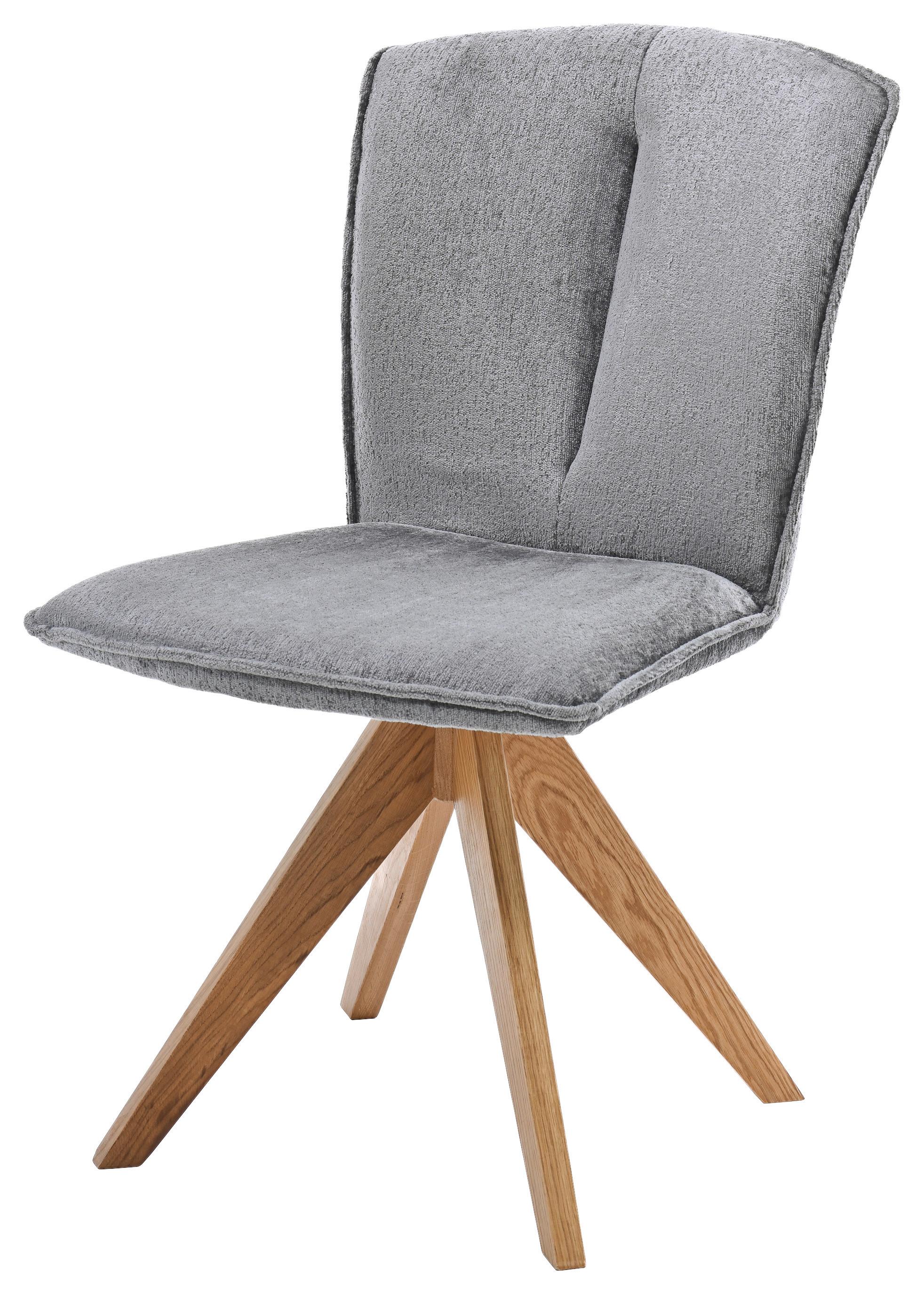 Stuhl Neva 2 Braun Eiche Massiv, Drehbar, B: 51cm - Naturfarben/Braun, KONVENTIONELL, Holz/Textil (51/89/70cm)